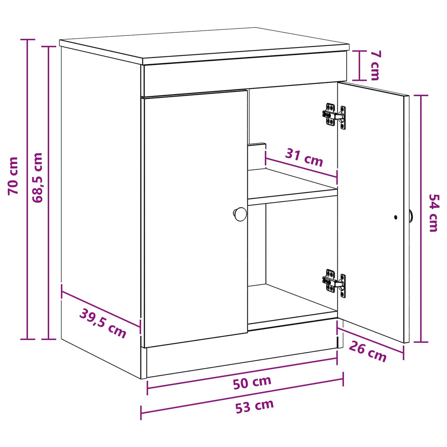 vidaXL Ντουλάπι Μπάνιου Sonoma Δρυς 54 x 41 x 70 εκ Επεξεργασμένο Ξύλο