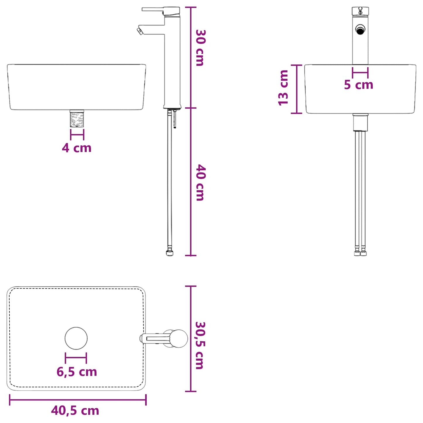 vidaXL Καθρέφτης μπάνιου με νιπτήρα Γκρι Sonoma 54 x 35 x 83 εκ