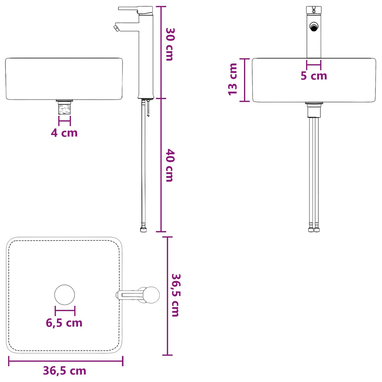 vidaXL Νιπτήρας Τοίχου Sonoma Δρυς 50 x 41 x 39 εκ. Επεξεργασμένο Ξύλο