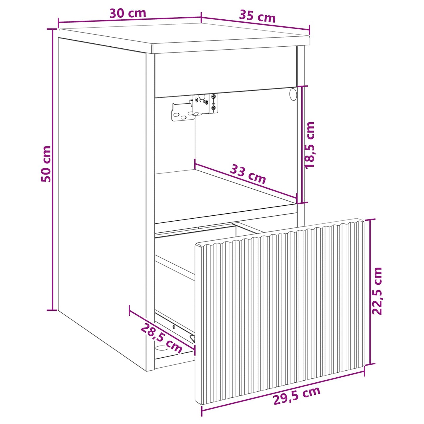 vidaXL Ντουλάπι Μπάνιου Μαύρο 30 x 35 x 50 εκ. Επεξεργασμένο Ξύλο