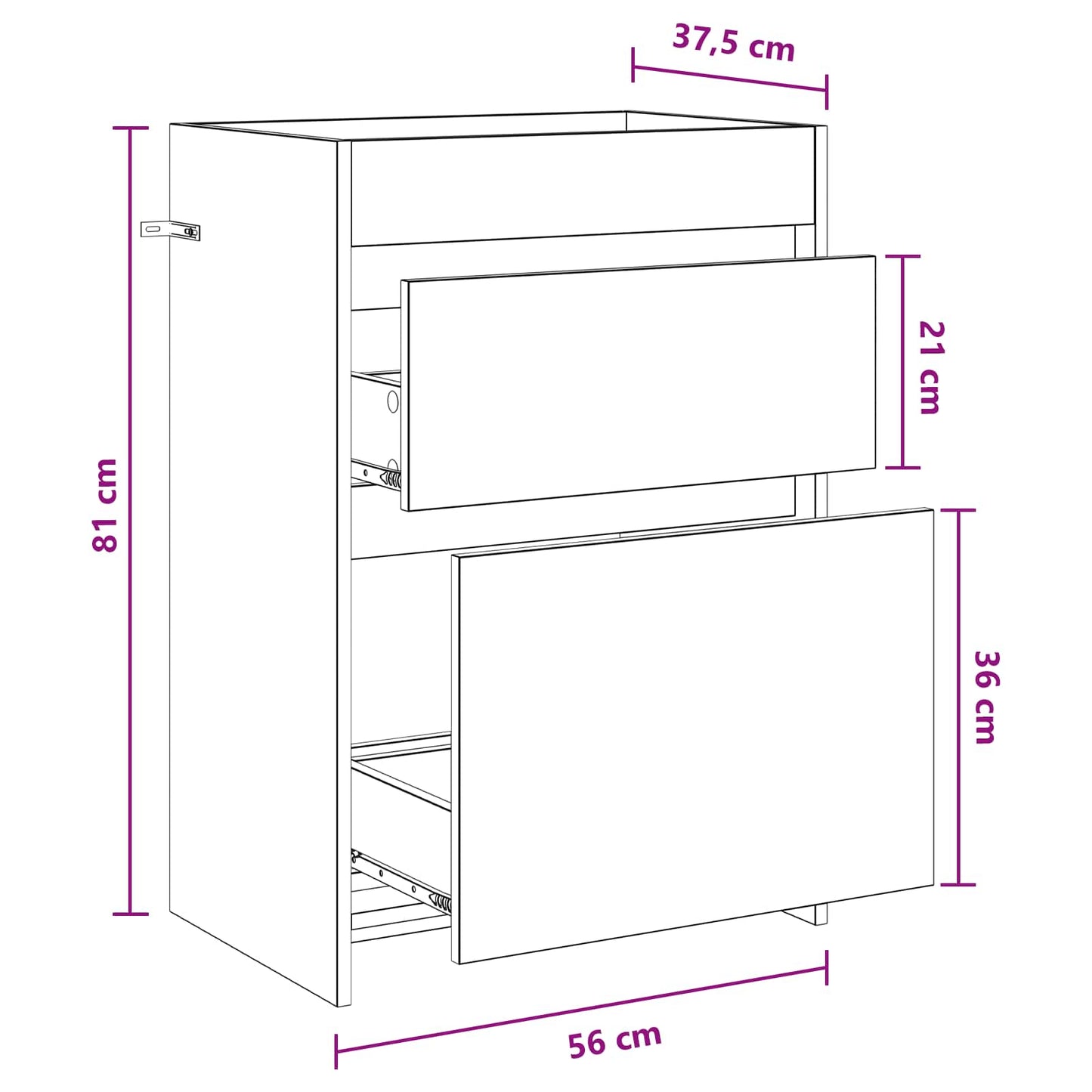 vidaXL Ντουλάπι Κάτω από τον Νιπτήρα Λευκό 56 x 37,5 x 81 εκ