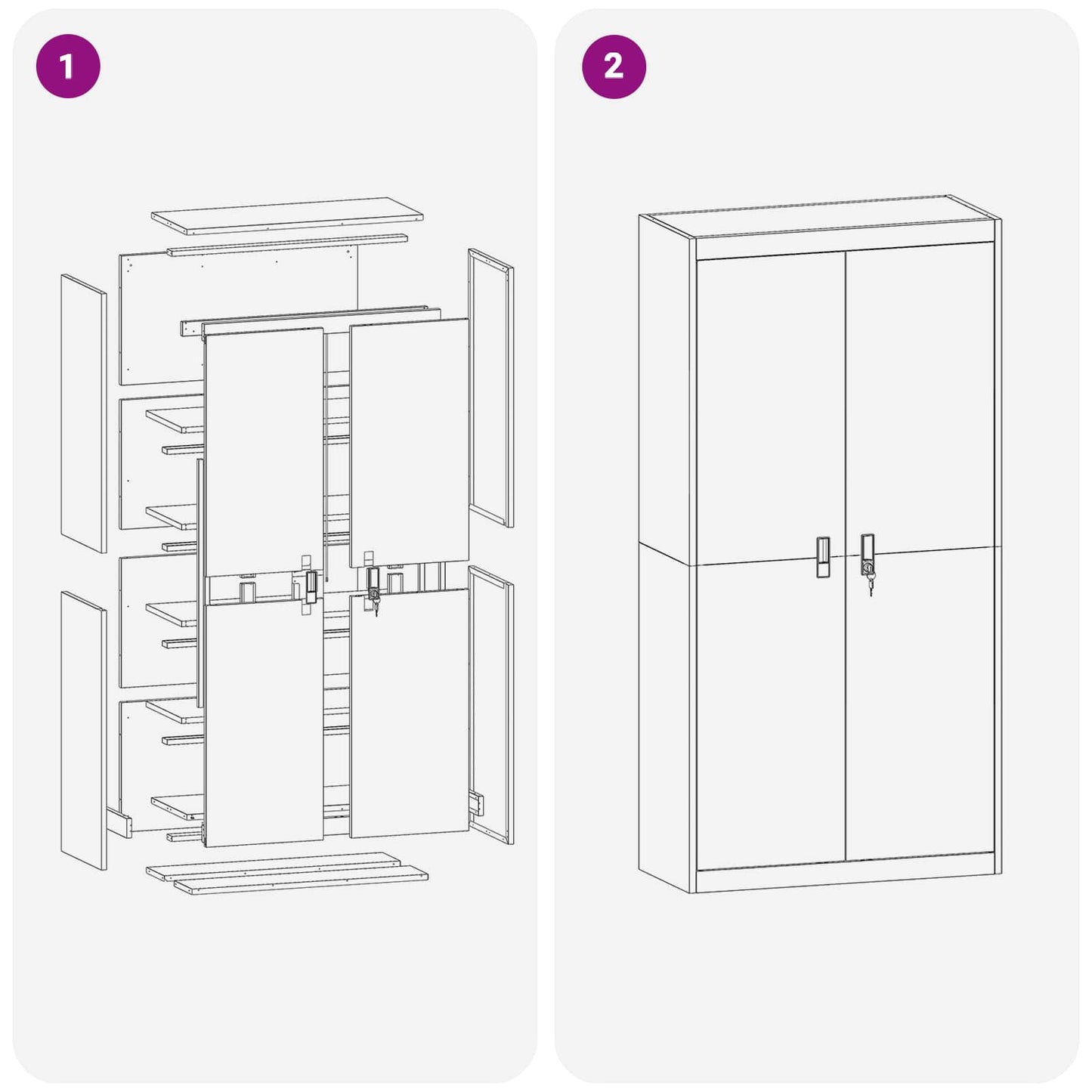 vidaXL Ντουλάπι αποθήκευσης 2 pcs Ελιά Πράσινη 90 x 40 x 180 cm