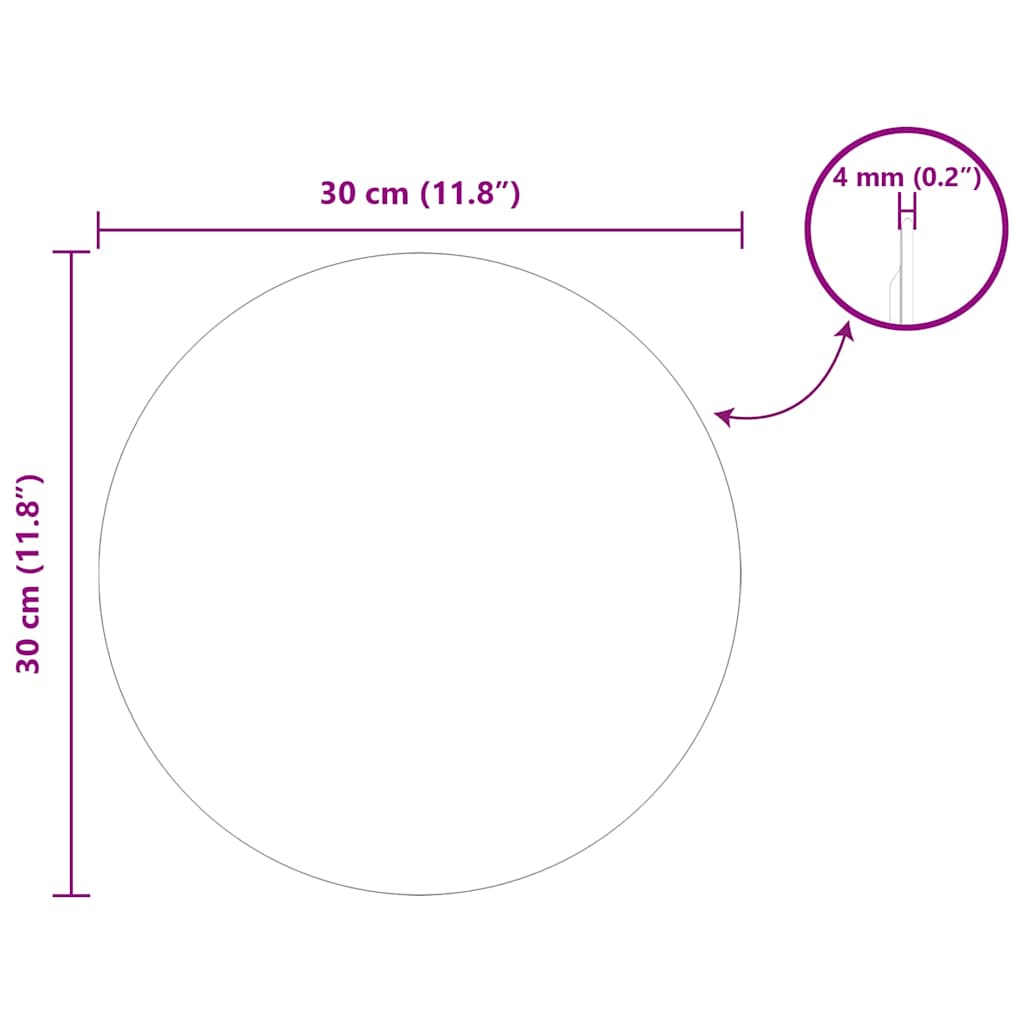 vidaXL Καθρέφτης τοίχου Γύρος Ø 30 cm σκληρυμένο γυαλί
