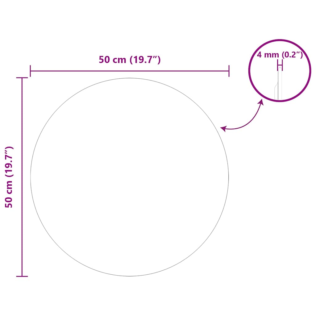 vidaXL Καθρέφτης τοίχου Γύρος Ø 50 cm σκληρυμένο γυαλί