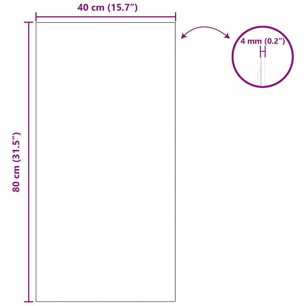 vidaXL Καθρέφτης τοίχου Ορθογώνιος 40 x 80 cm σκληρυμένο γυαλί