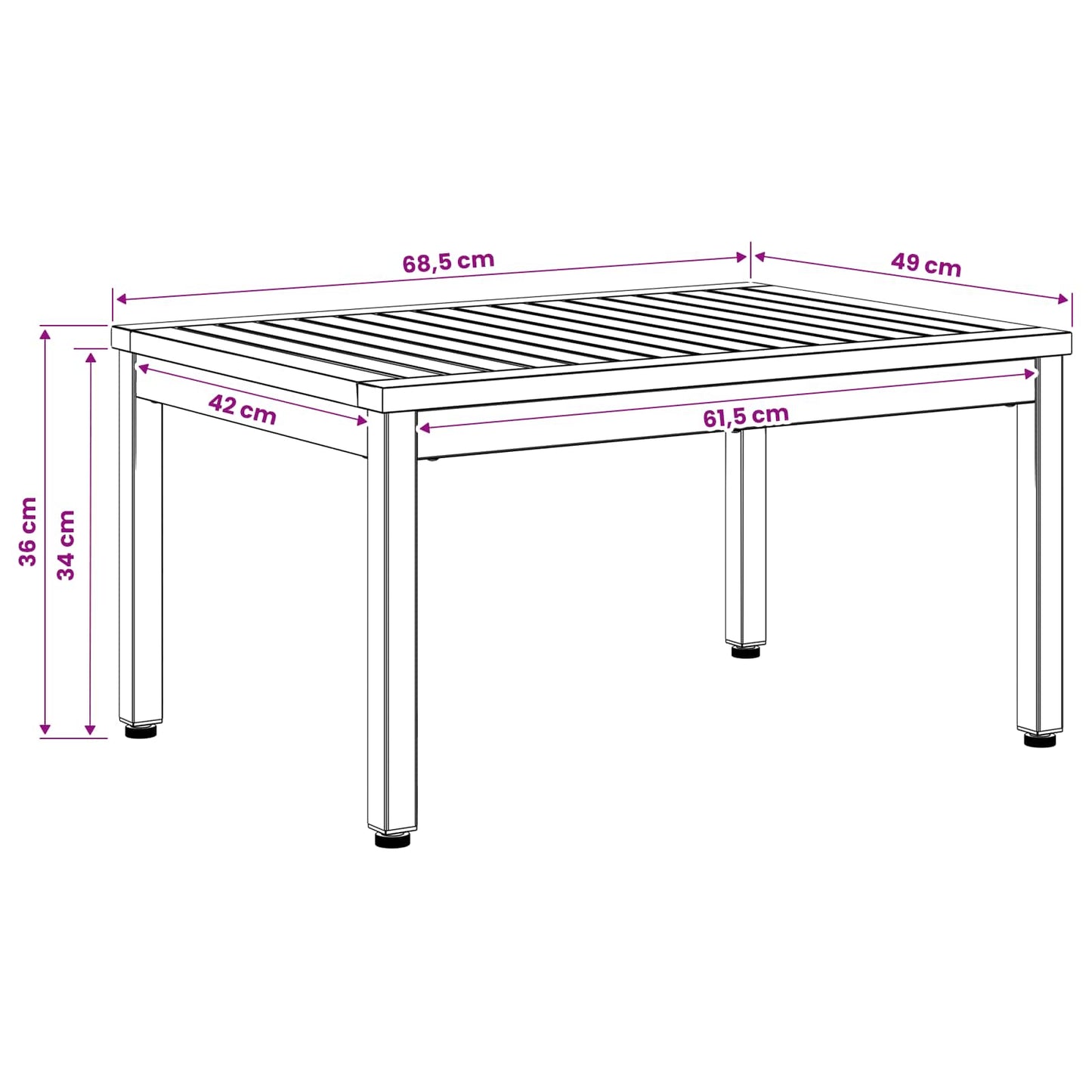 vidaXL Τραπεζάκι σαλονιού Φυσικό και Καφέ 50 x 68,5 x 36 εκ.