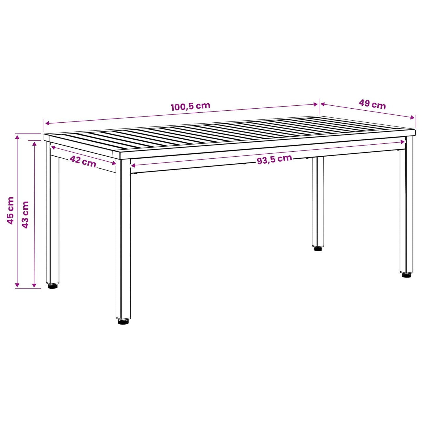vidaXL Τραπεζάκι σαλονιού Λευκό και Μαύρο 49 x 100,5 x 45 cm