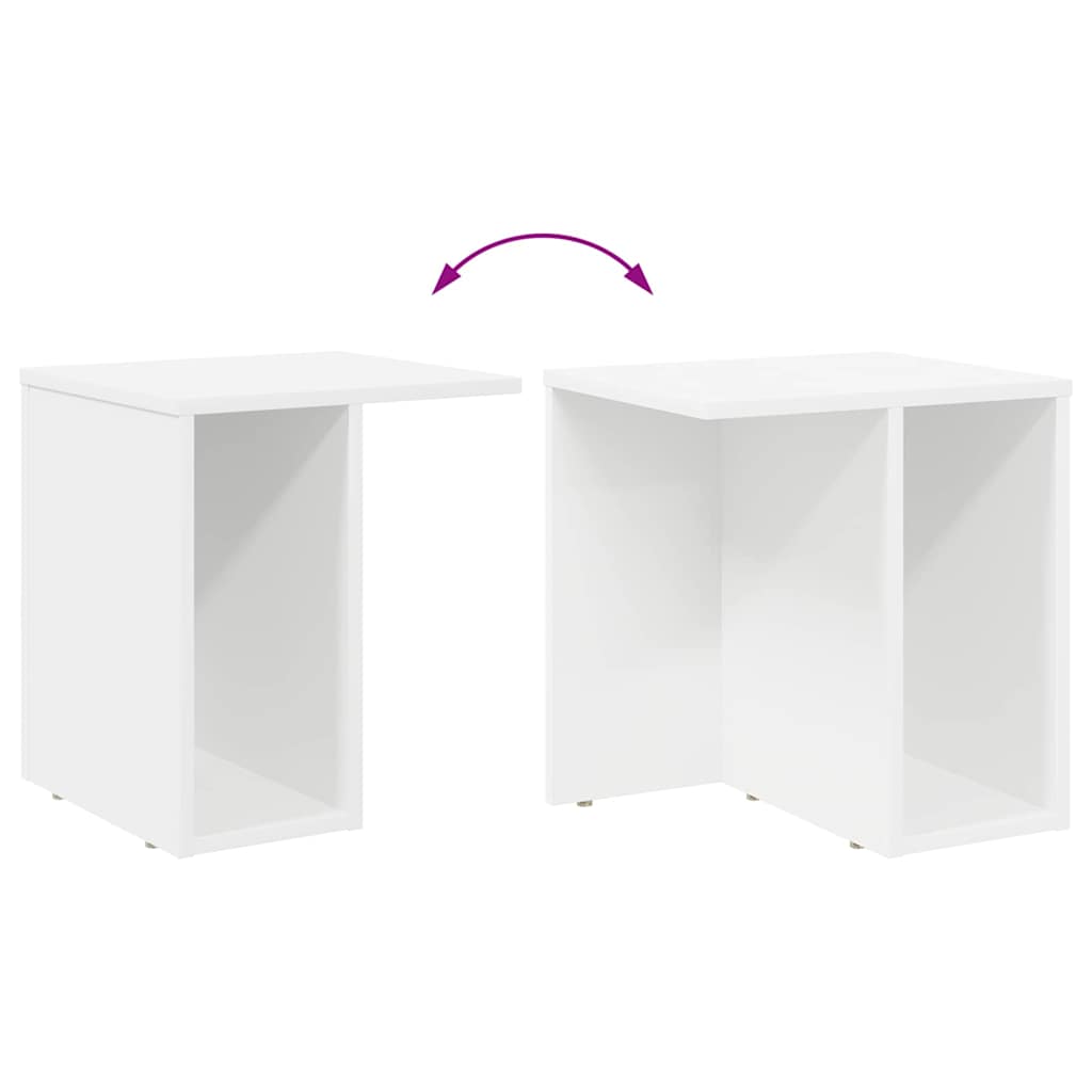 vidaXL End Table 2 pcs Λευκό 37 x 32 x 40 εκ Επεξεργασμένο ξύλο
