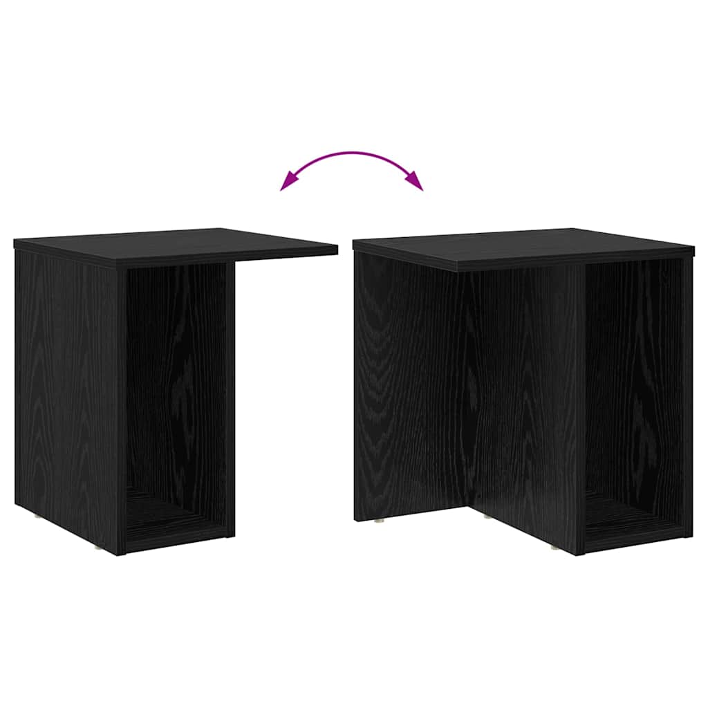 vidaXL End Table 2 pcs Μαύρη Οξυά 37 x 32 x 40 εκ Επεξεργασμένο ξύλο