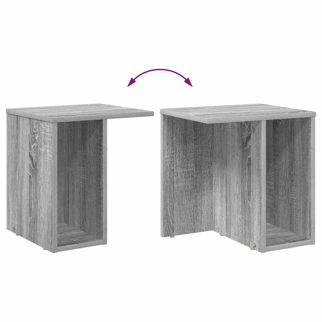 vidaXL End Table 2 τεμ. Γκρι Sonoma 37 x 32 x 40 εκ Επεξεργασμένο Ξύλο