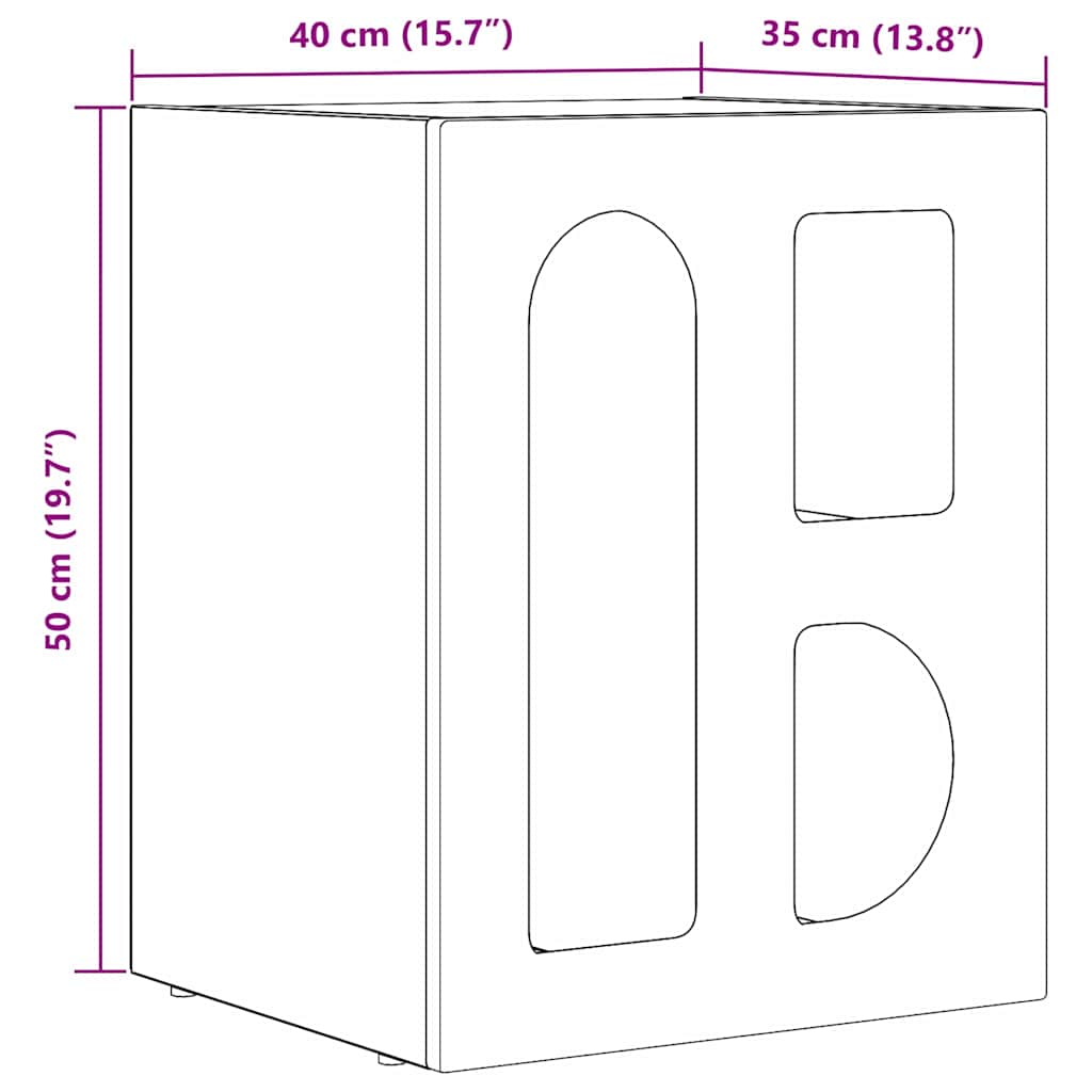 vidaXL Κομοδίνο Σκυρόδεμα Γκρι 40 x 35 x 50 εκ. Επεξεργασμένο ξύλο