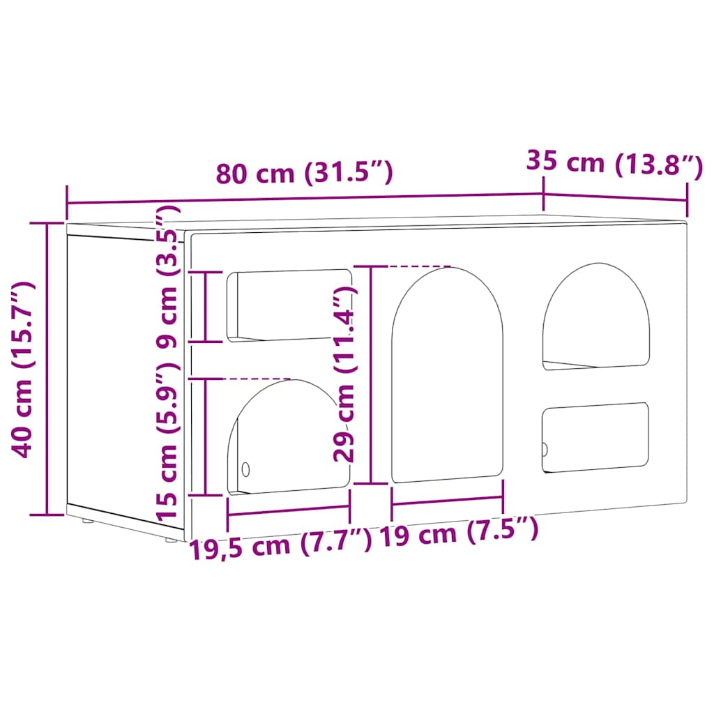 vidaXL Ντουλάπι TV ELST 80 x 35 x 40 εκ Καπνιστό Δρύς