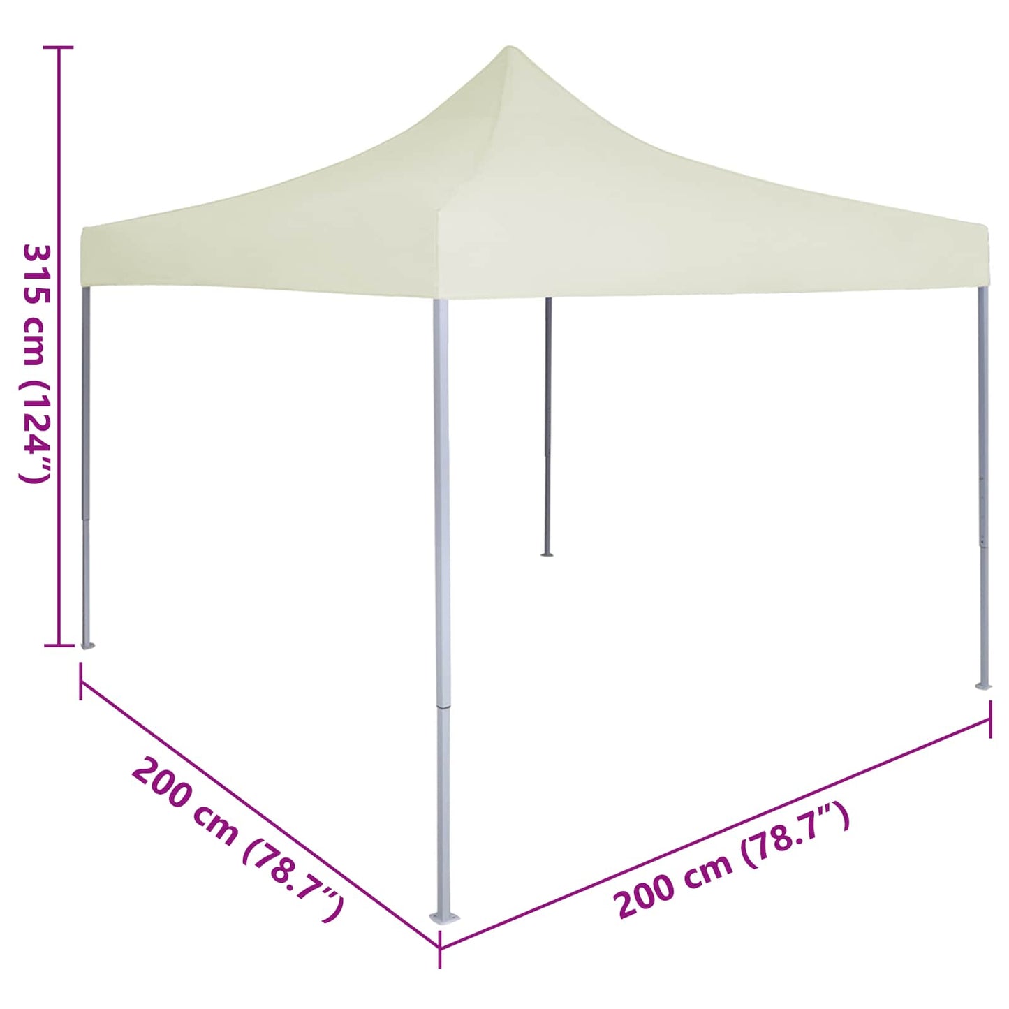 vidaXL Σκηνή Πάρτυ Κρεμ 200 x 200 x 315 εκ. Ύφασμα Όξφορντ