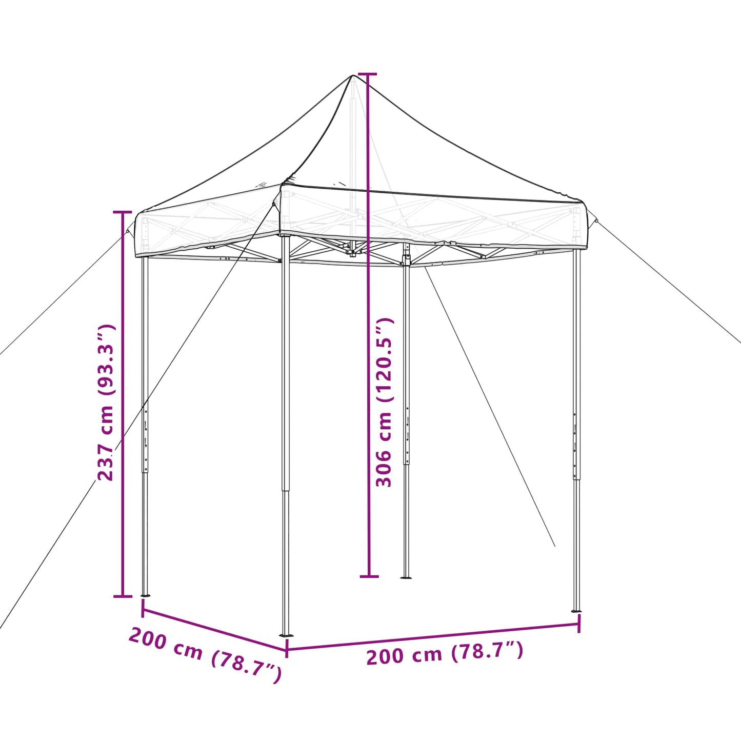 vidaXL Σκηνή Πάρτυ Καφέ 200 x 200 x 306 εκ. Ύφασμα Όξφορντ