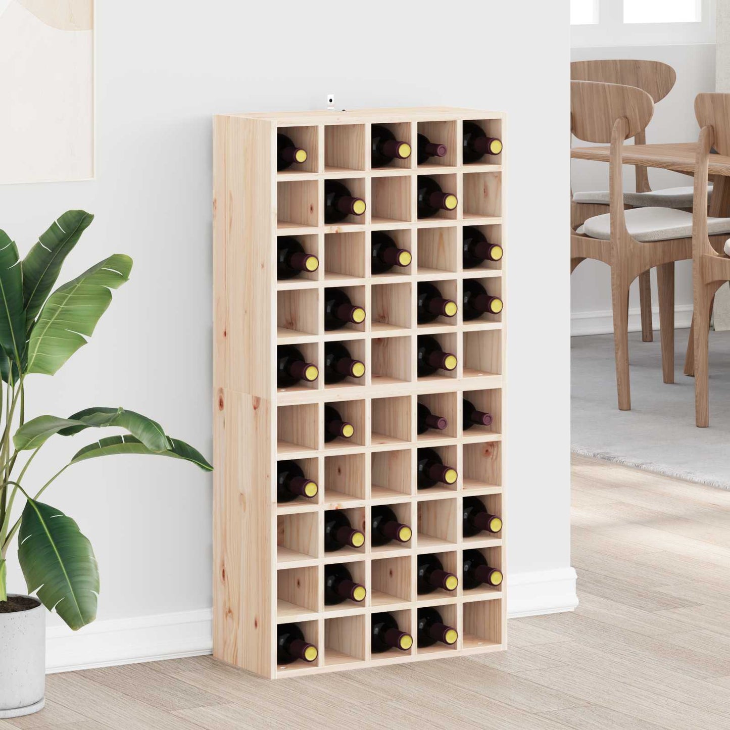 vidaXL Ράφι Κρασιού 2 τεμ. Φυσικό 56 x 25 x 56 cm Στερεά ξυλεία πεύκου
