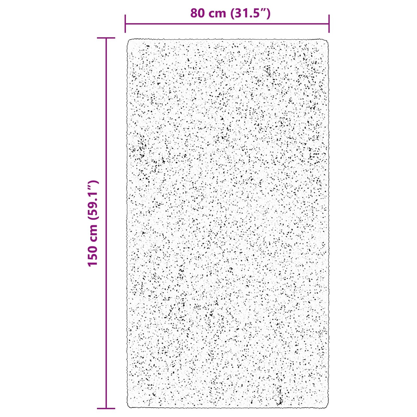 vidaXL Χαλιά χώρου Ορθογώνιος HUARTE Καφέ 150 x 80 cm