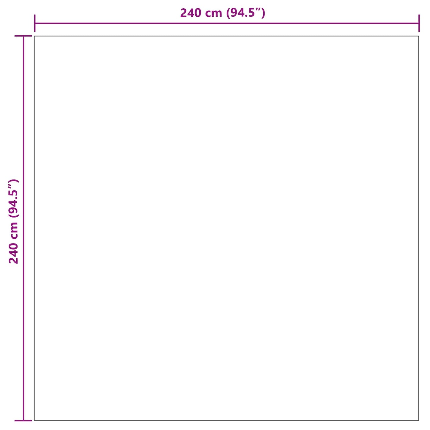 vidaXL Χαλιά χώρου Μουάρ τετράγωνο Φυσικό 240 x 240 cm