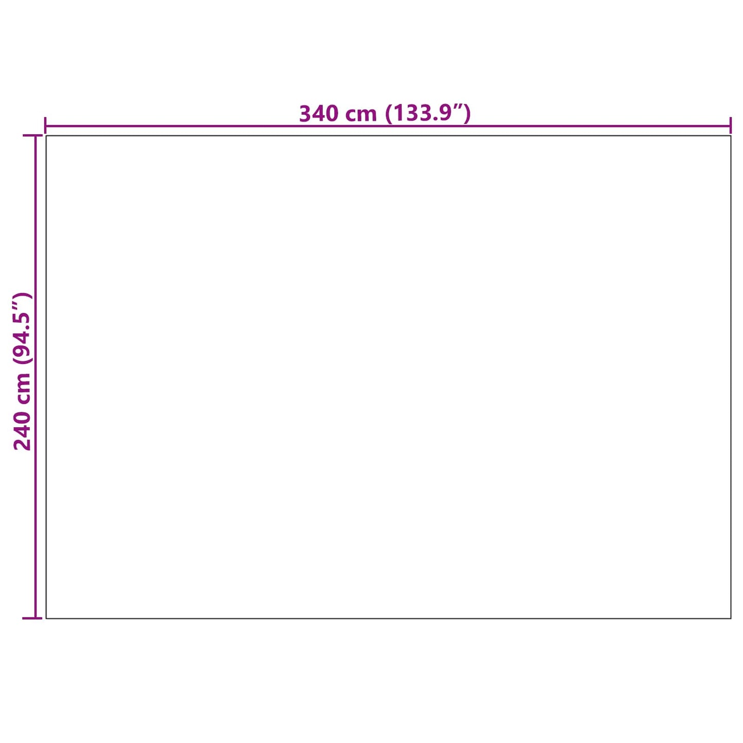 vidaXL Χαλιά χώρου Ορθογώνιος Γκρι 340 x 240 εκ