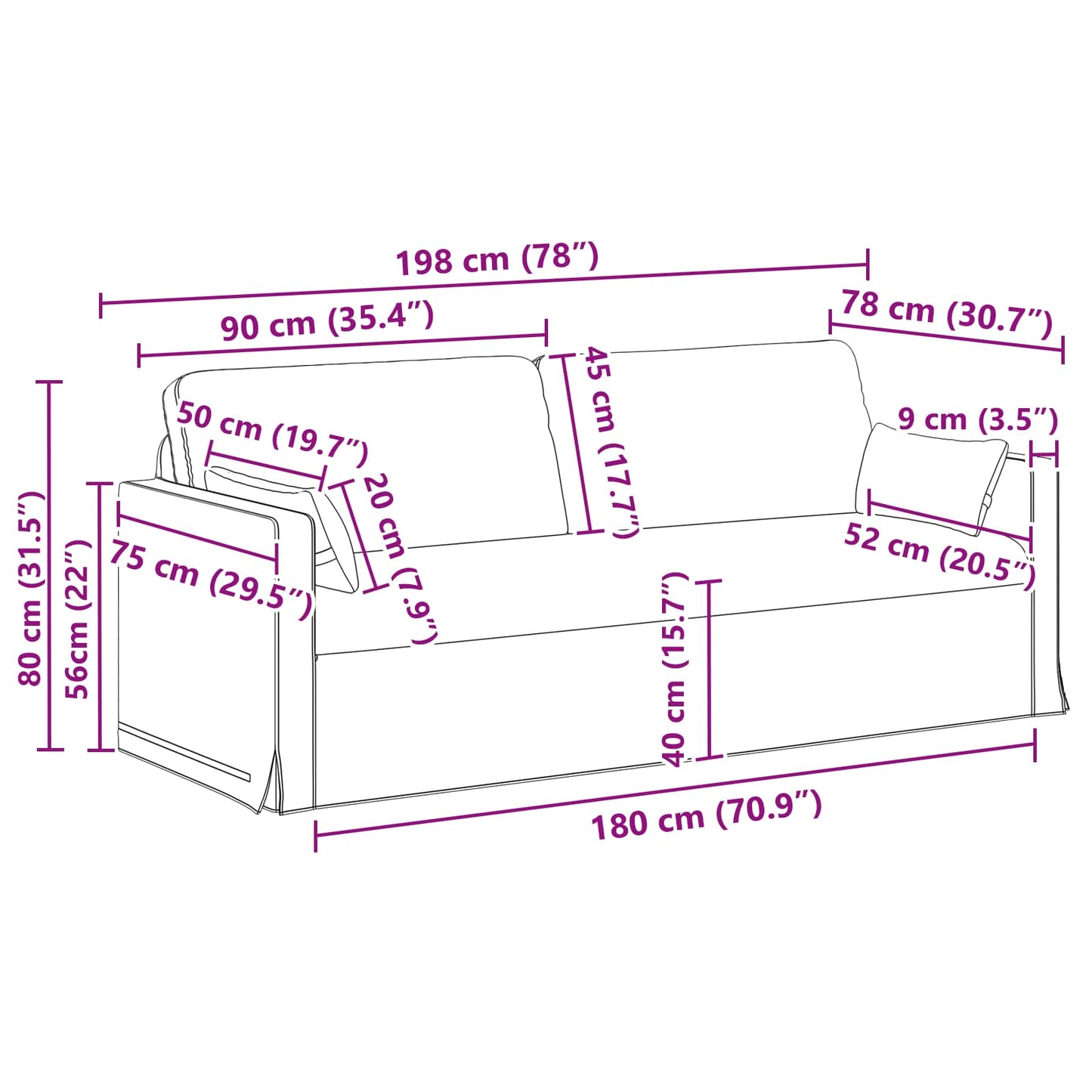 vidaXL Σετ Καναπέ 2 pcs Κρεμ 158 x 78 x 80 εκ ύφασμα
