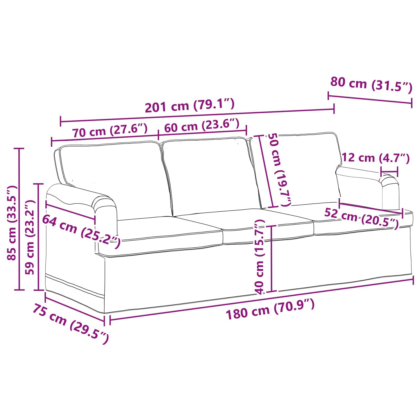 vidaXL Σετ Καναπέ 2 pcs Ανοιχτό γκρι 144 x 80 x 85 εκ ύφασμα