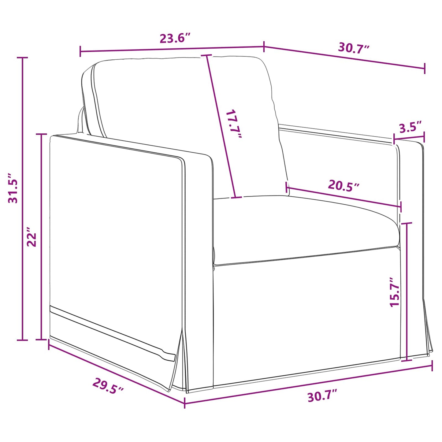 vidaXL Καναπές Σκούρο Γκρι 78 x 78 x 80 εκ. Βελούδο