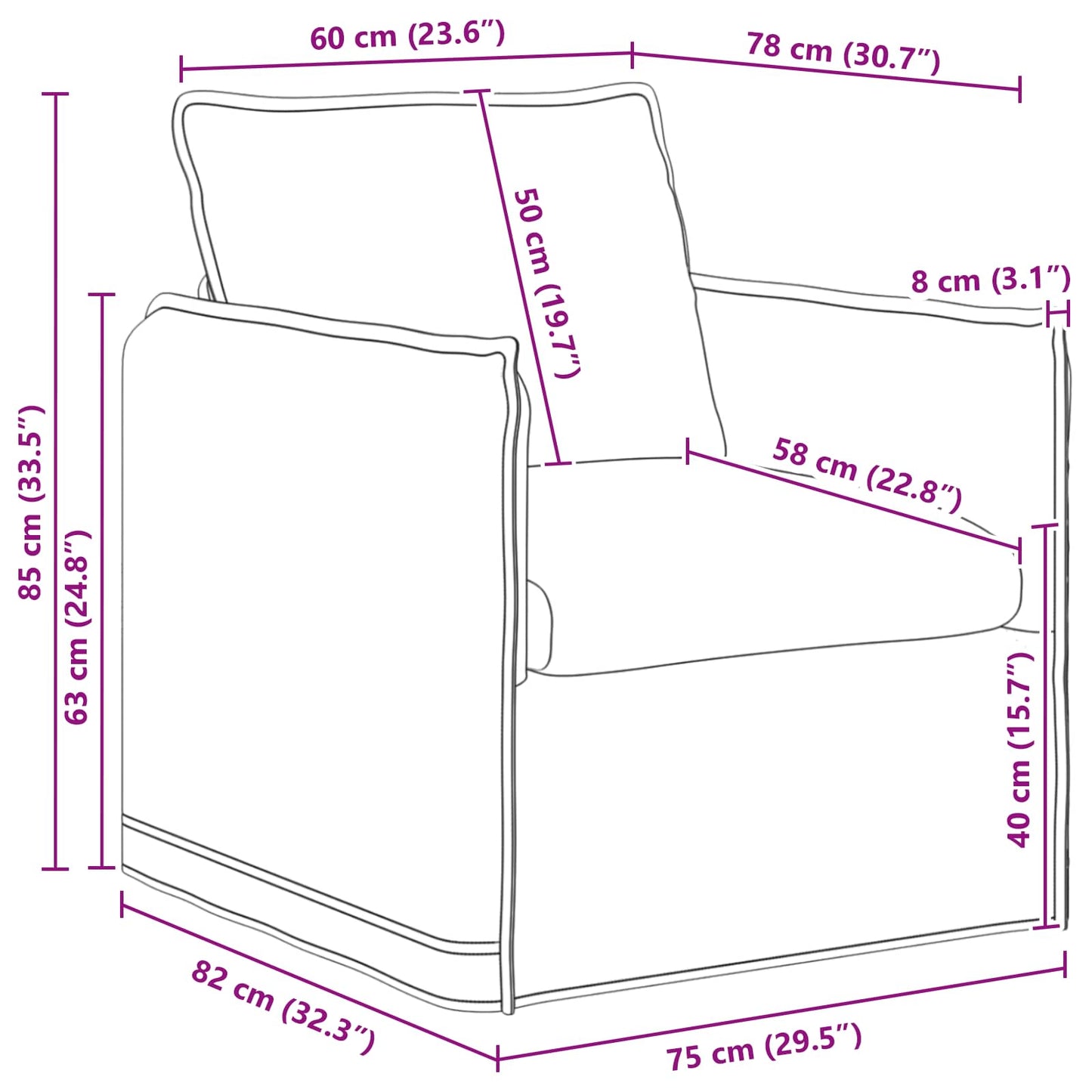 vidaXL Καναπές Ανοιχτό γκρι 195 x 82 x 85 εκ ύφασμα