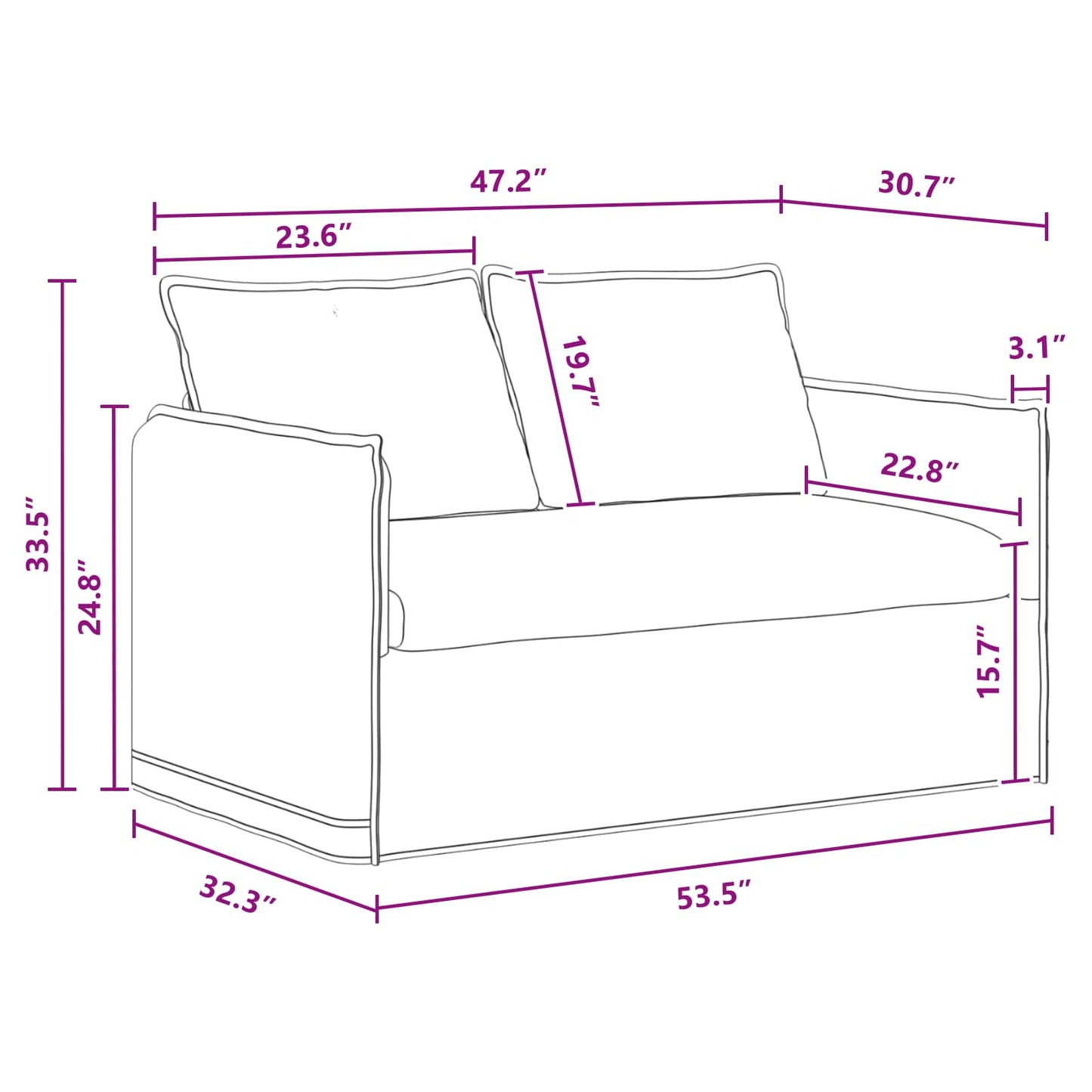 vidaXL Καναπές Σκούρο Γκρι 136 x 82 x 85 εκ ύφασμα