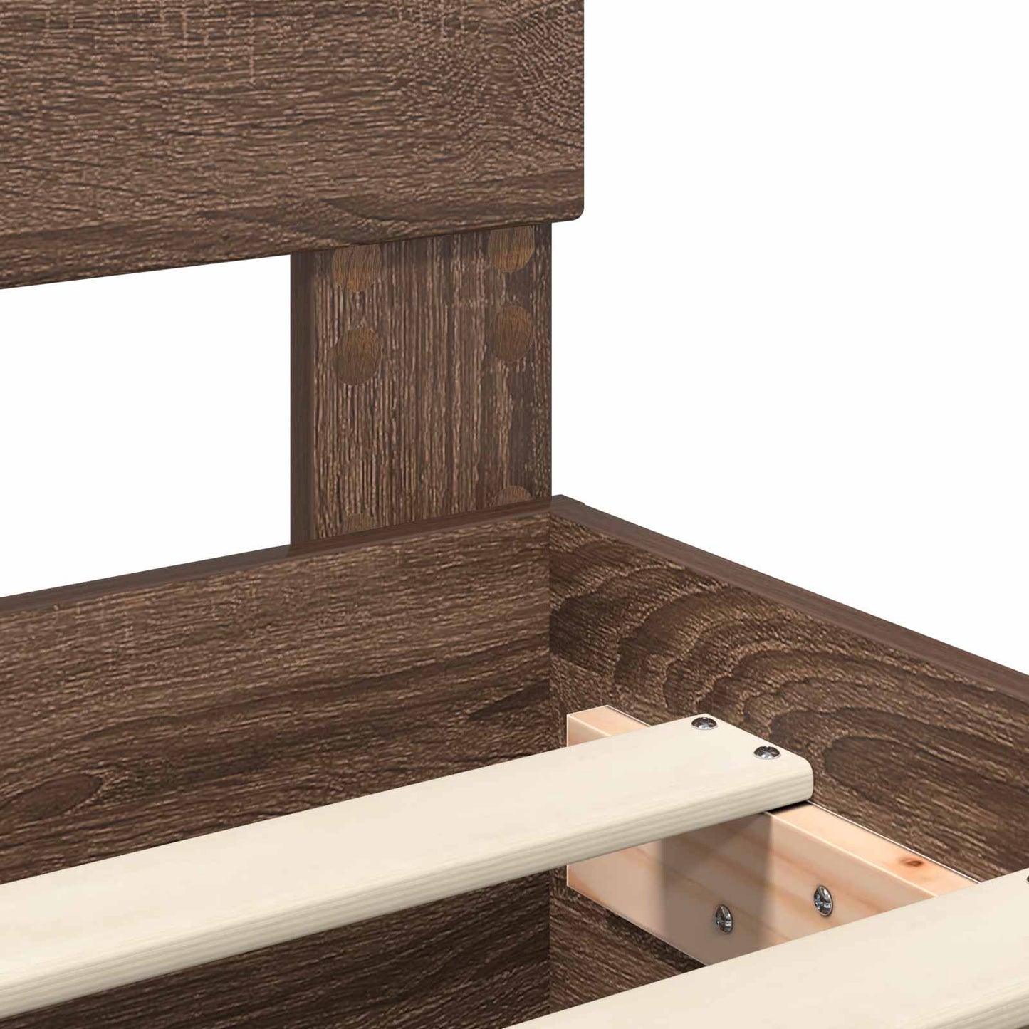 vidaXL Σκελετός Κρεβατιού Καφέ δρυς 135 x 190 cm Επεξεργασμένο ξύλο