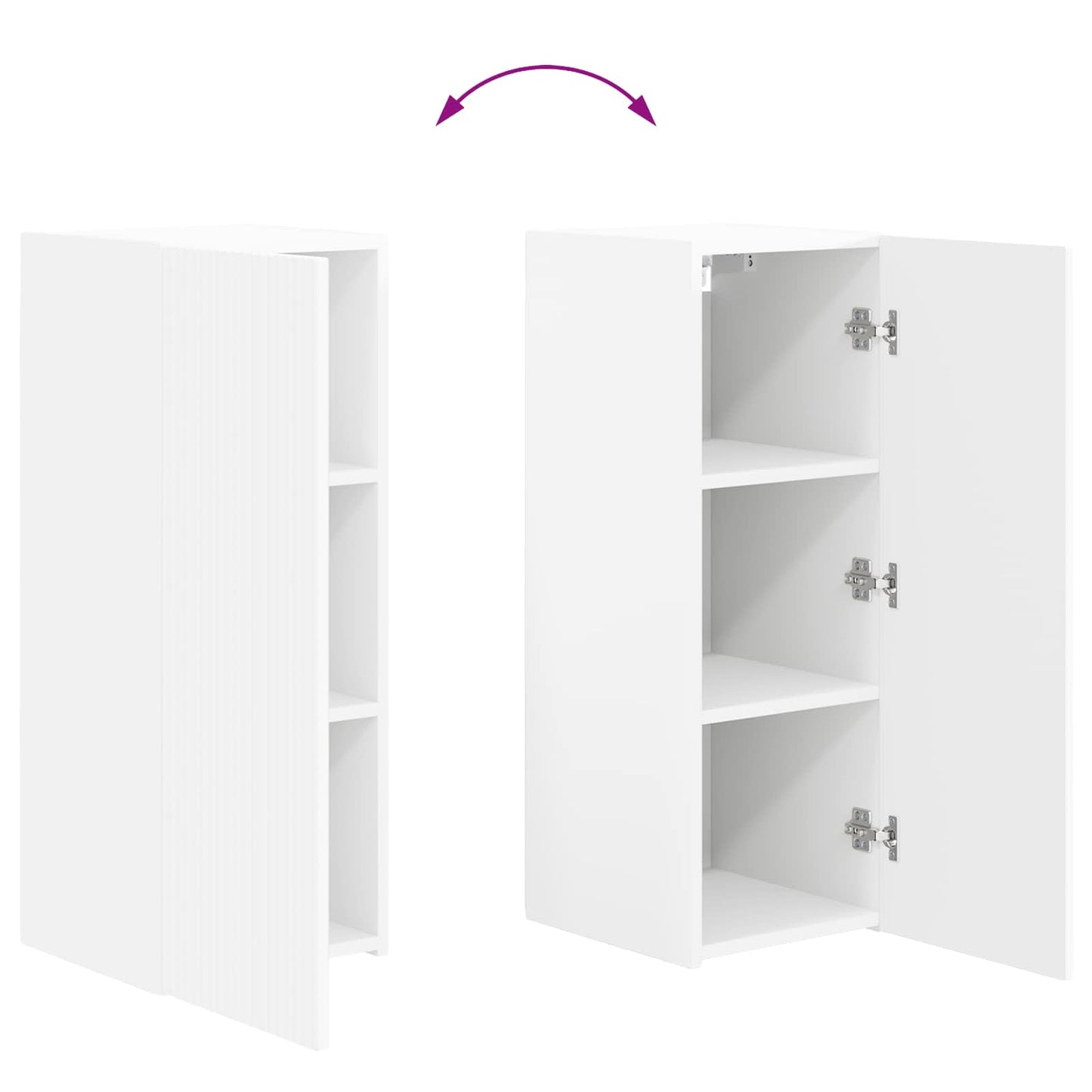 vidaXL Σετ τοίχου για τηλεόραση 4 pcs Λευκό Επεξεργασμένο ξύλο