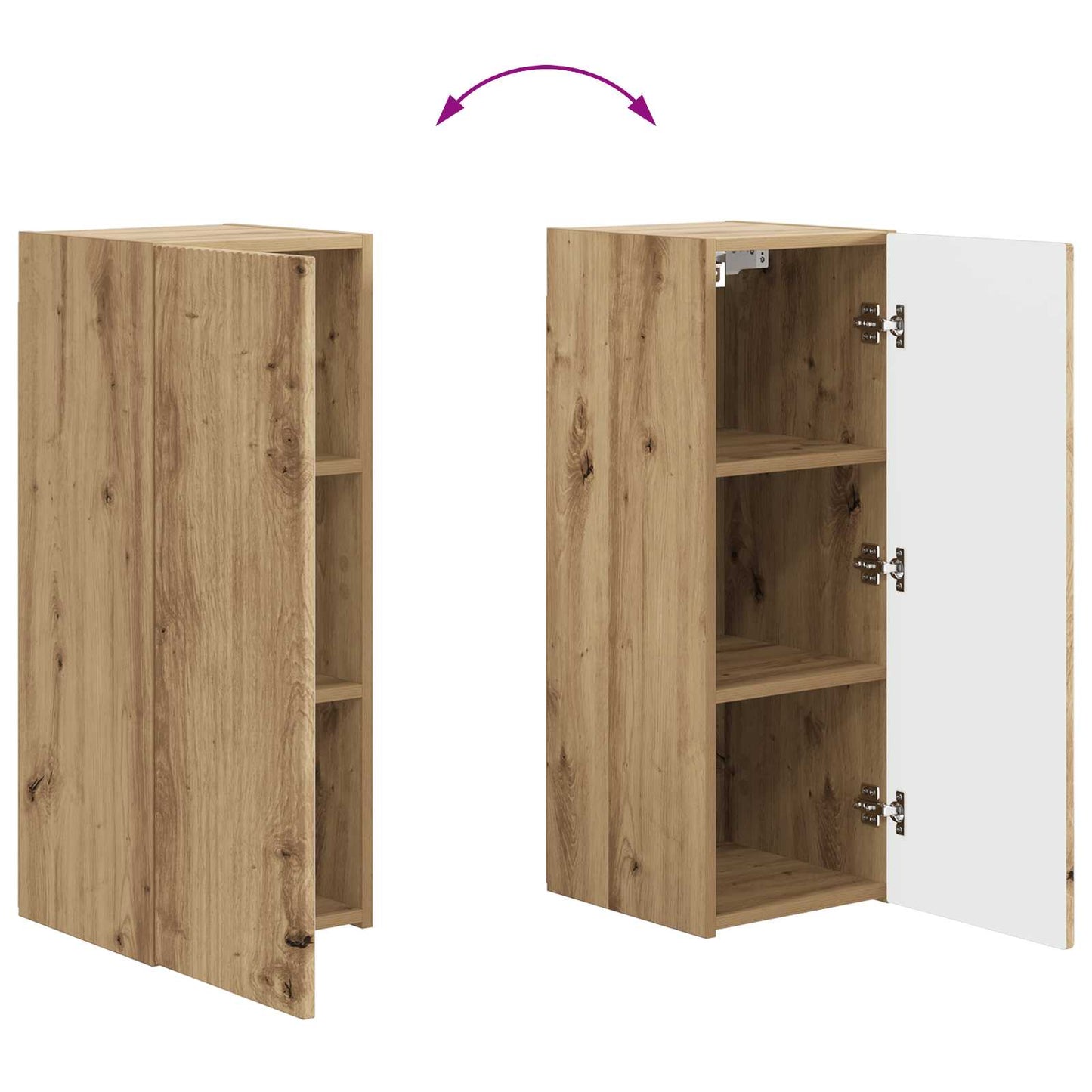 vidaXL Σετ τοίχου για τηλεόραση 4 τμχ. Artisan Oak Επεξεργασμένο Ξύλο