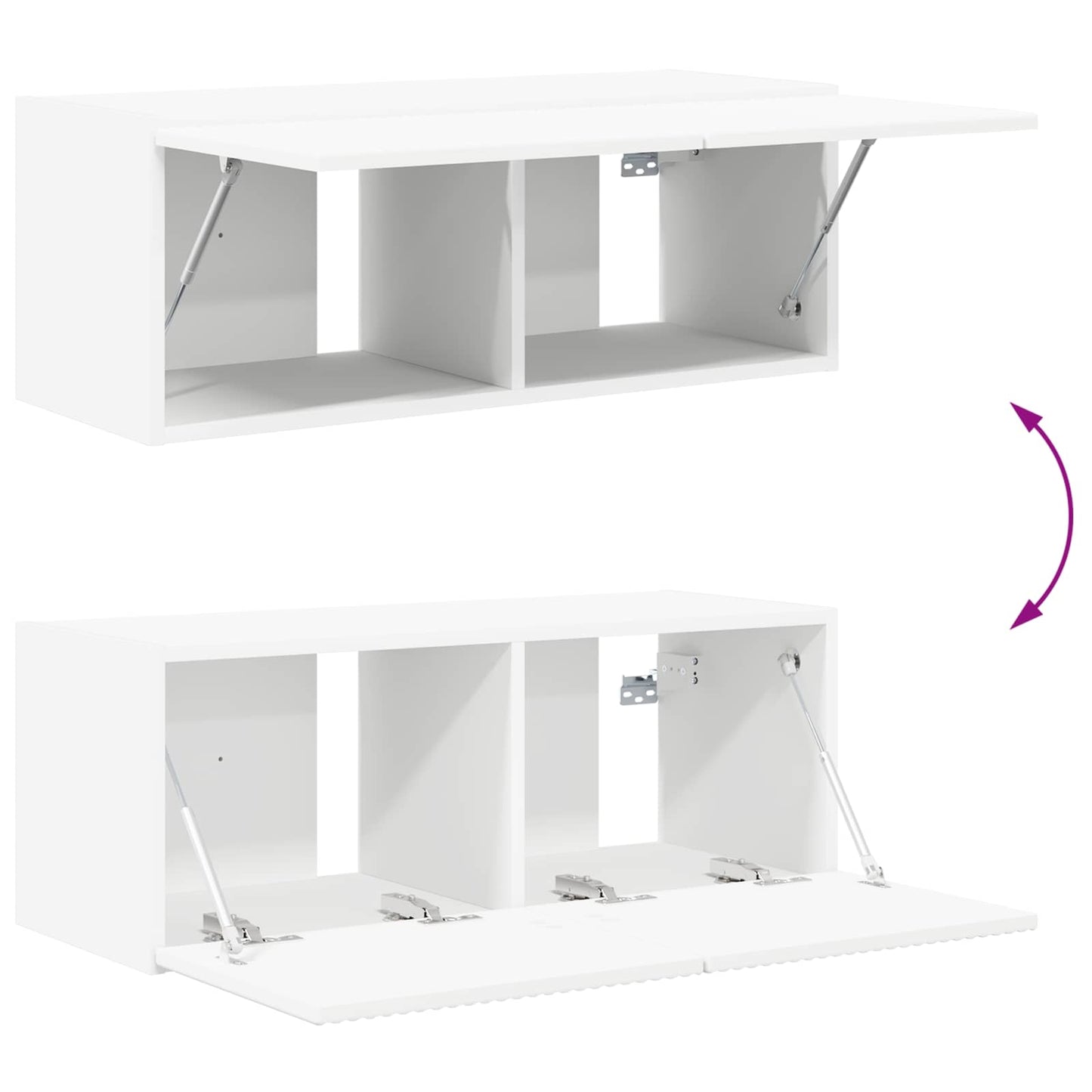 vidaXL Σετ τοίχου για τηλεόραση 4 pcs Λευκό Επεξεργασμένο ξύλο