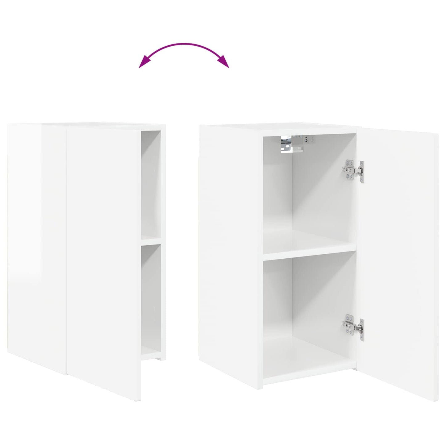 vidaXL Σετ επίπλου τηλεόρασης Επιτοίχιο 2 pcs Υψηλής γυαλάδας λευκό