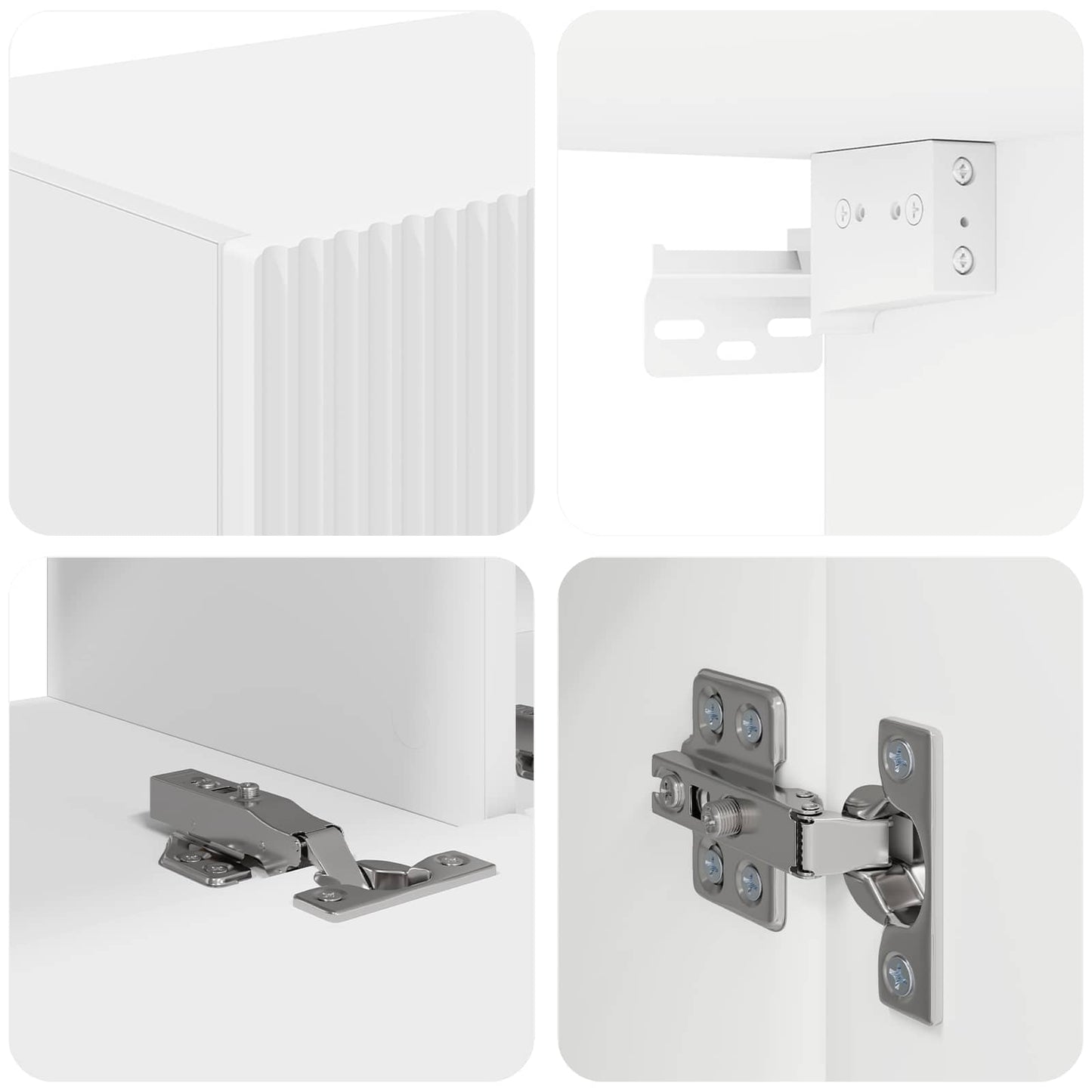 vidaXL Σετ επίπλου τηλεόρασης Επιτοίχιο 4 pcs Λευκό Επεξεργασμένο ξύλο