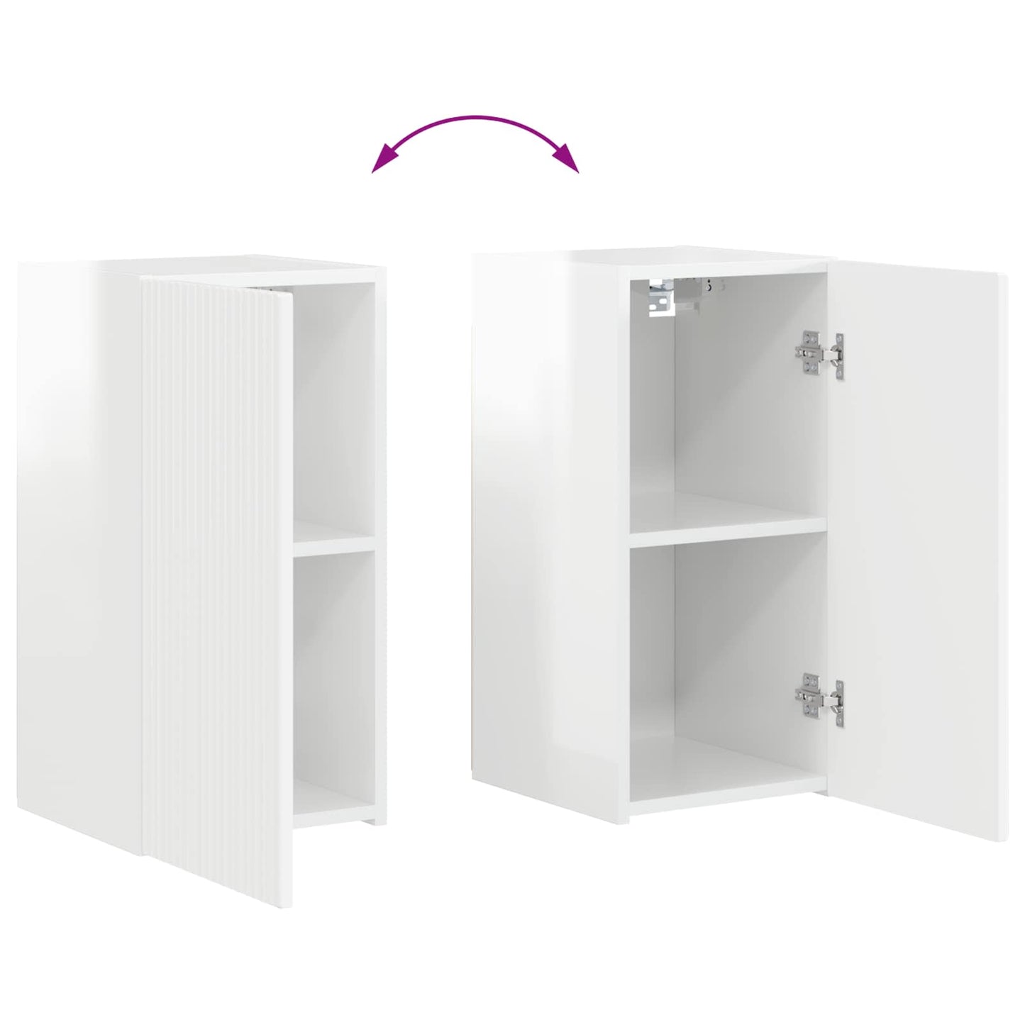vidaXL Σετ επίπλου τηλεόρασης 6 pcs Υψηλής γυαλάδας λευκό