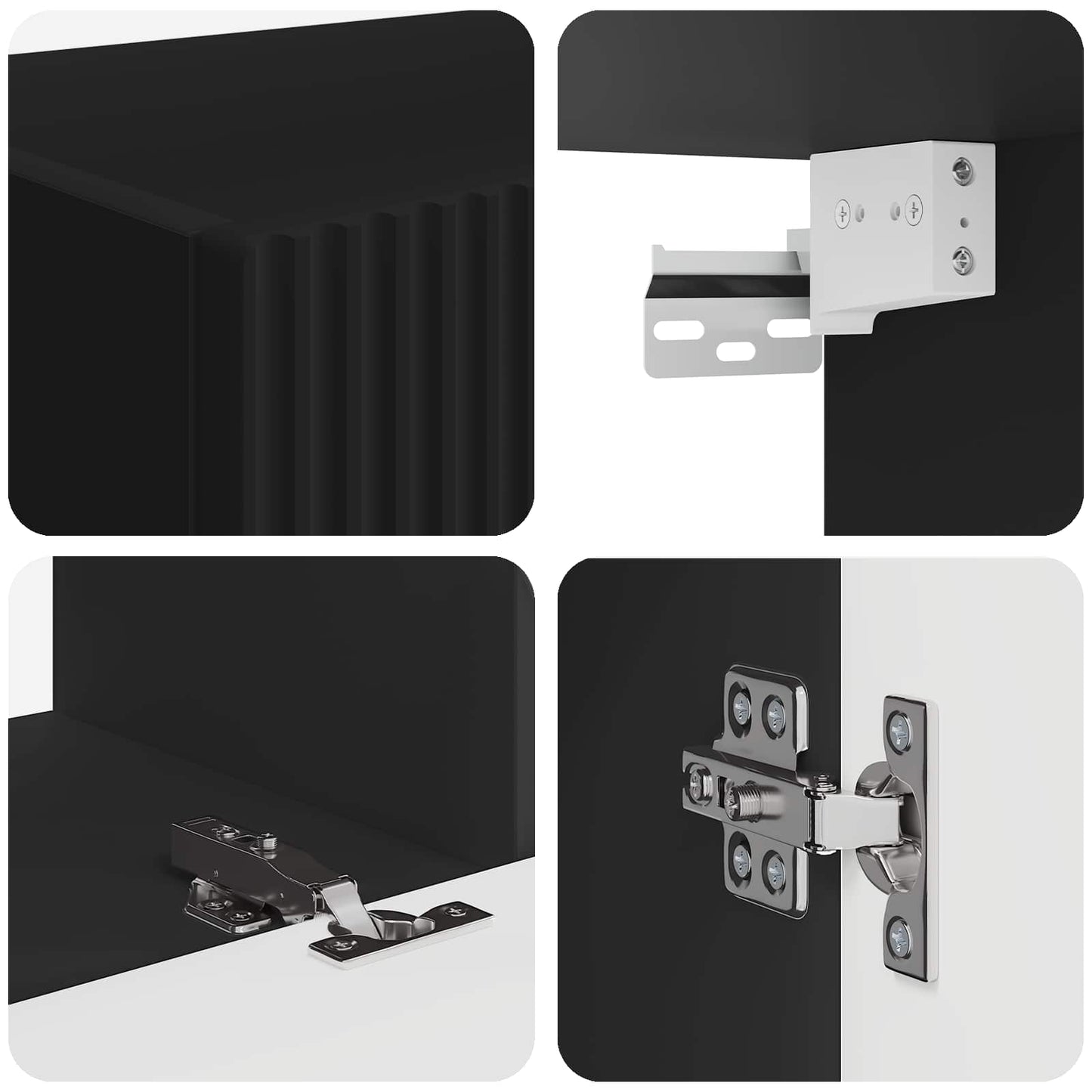 vidaXL Σετ επίπλου τηλεόρασης 4 pcs Μαύρο Επεξεργασμένο Ξύλο