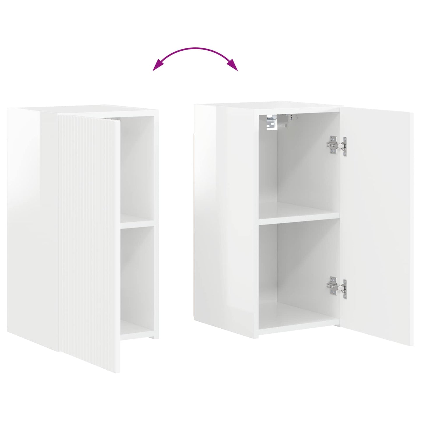 vidaXL Σετ επίπλου τηλεόρασης 8 pcs Υψηλής γυαλάδας λευκό