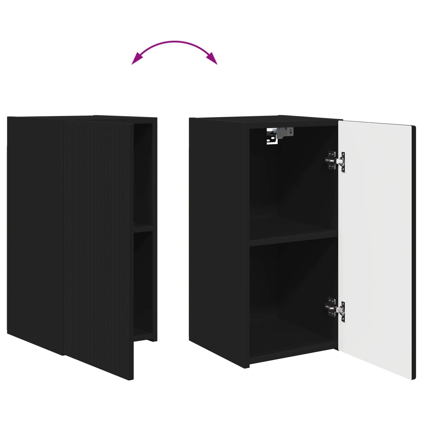 vidaXL Σετ επίπλου τηλεόρασης 4 pcs Μαύρο Επεξεργασμένο ξύλο