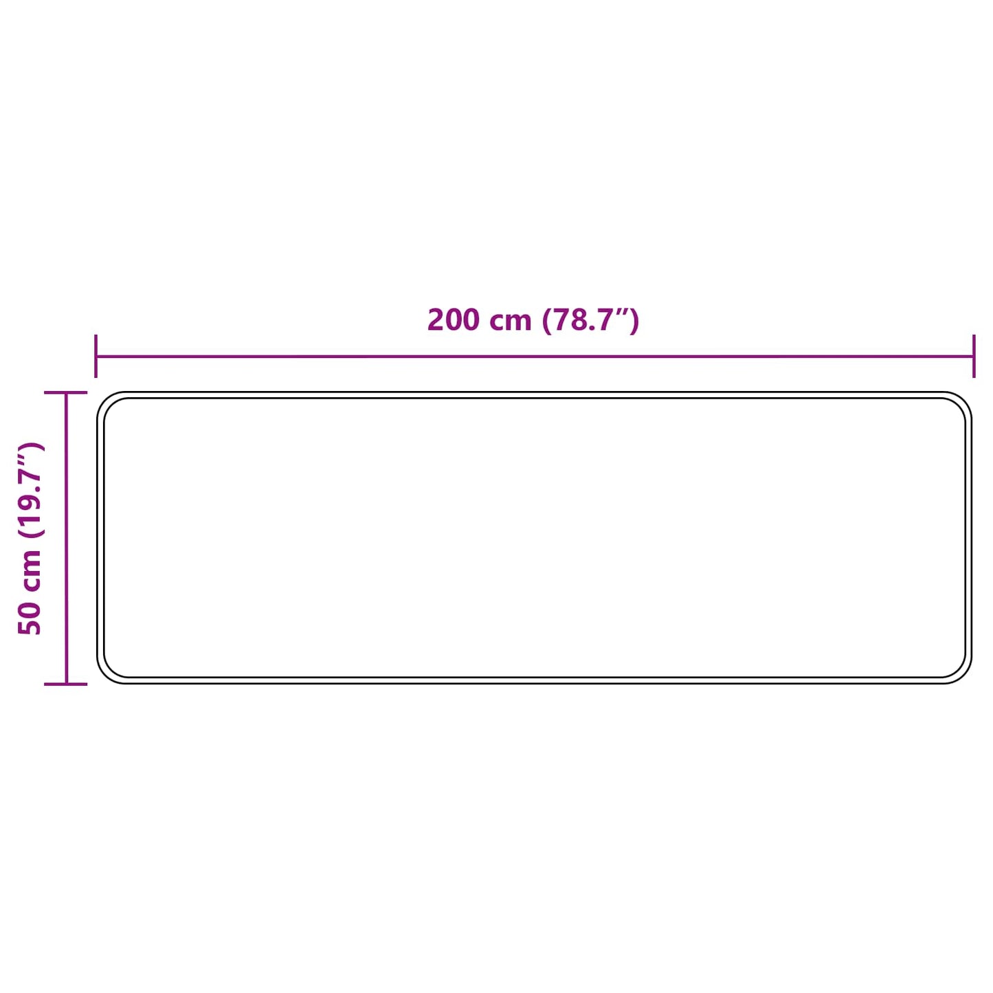 vidaXL Χαλί Τύπωμα Κρεμ 200 x 50 εκ. Πολυέστερ και PVC