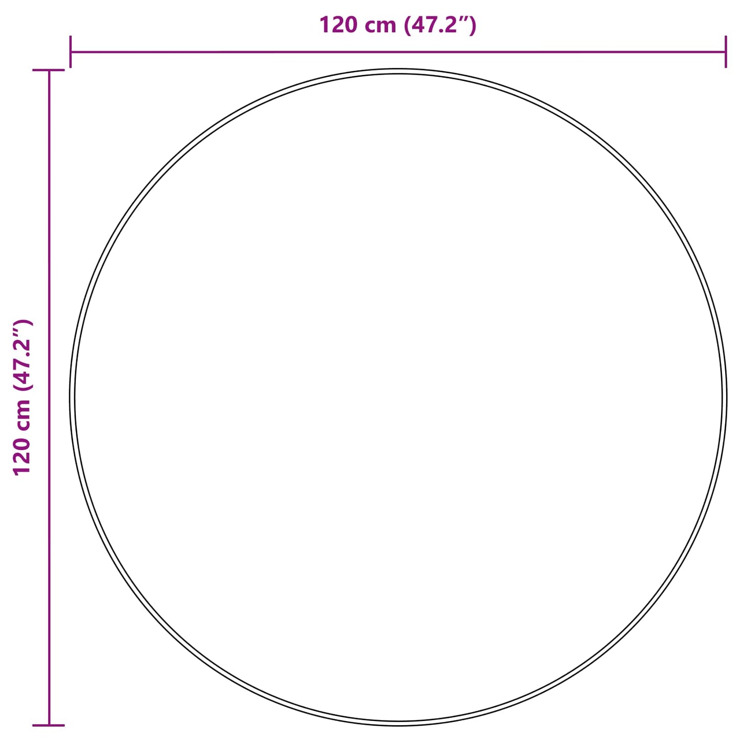 vidaXL Χαλί Τύπωμα Κρεμ Ø 120 cm Πολυέστερ και PVC