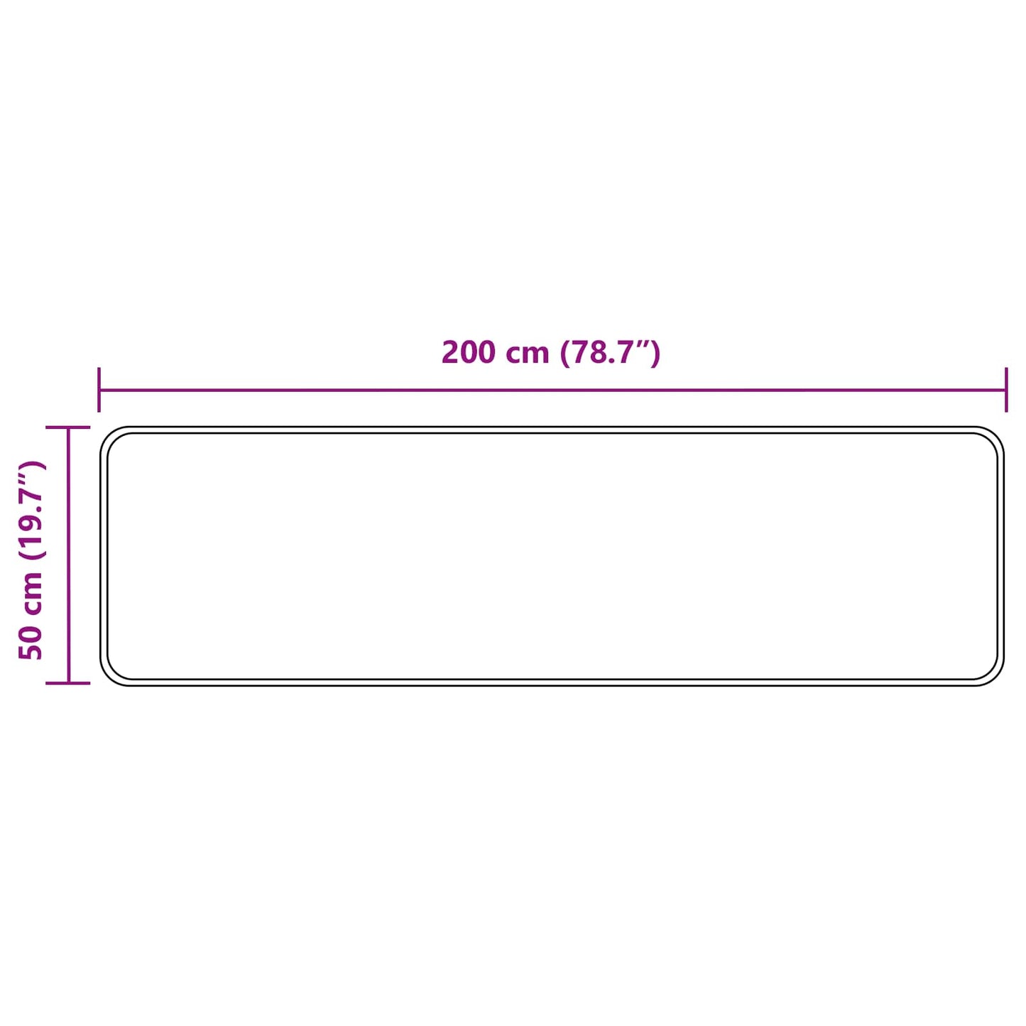 vidaXL Χαλί Runner MARSA Ανθρακί 50 x 200 εκ. Πολυέστερ και PVC