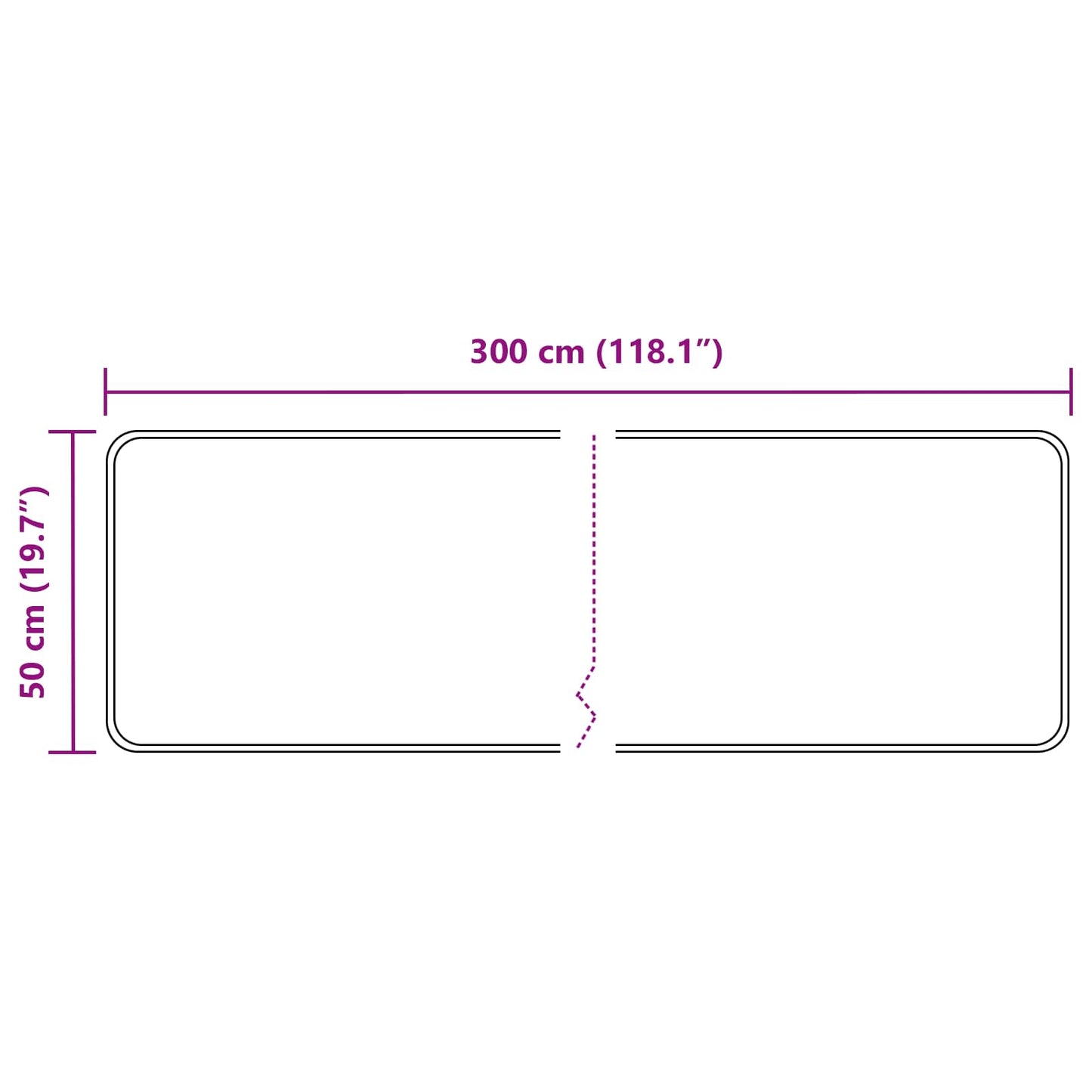 vidaXL Χαλί Runner MARSA Γκρι 50 x 300 εκ Πολυέστερ και PVC