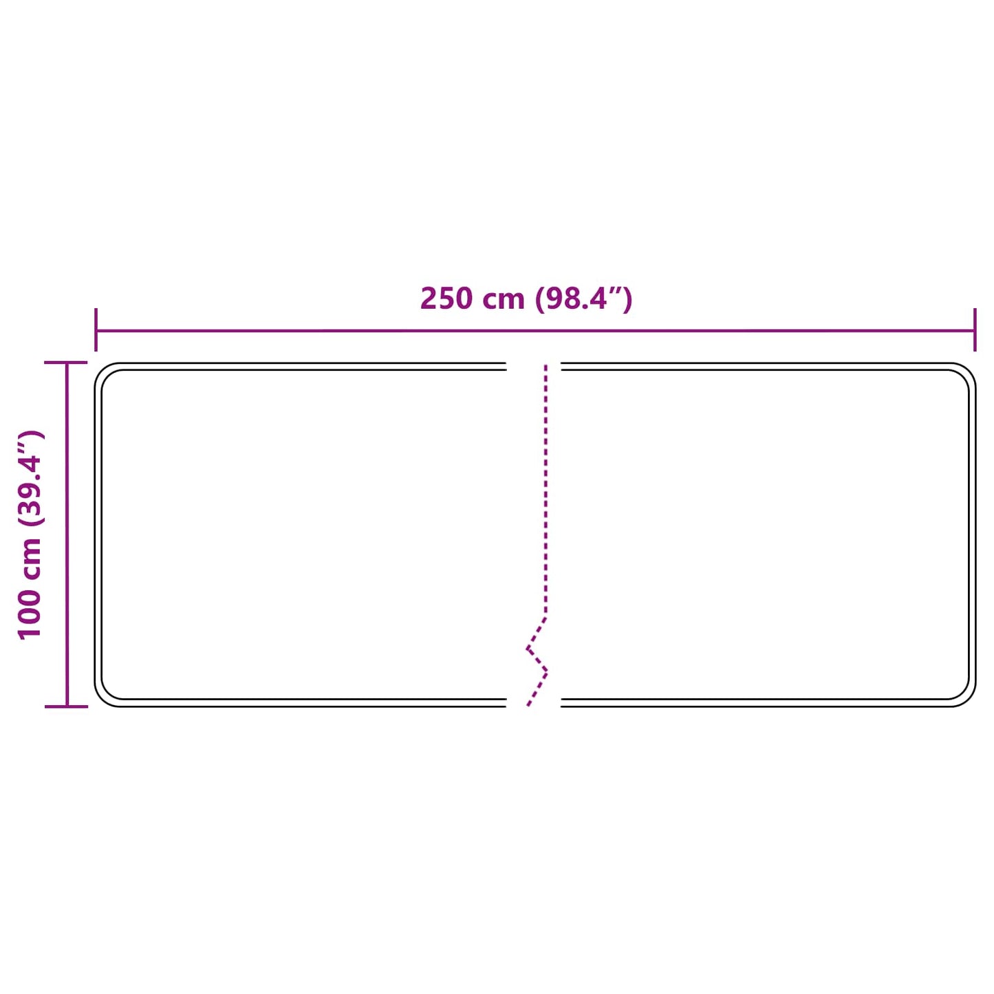 vidaXL Χαλί Runner MARSA Γκρι 100 x 250 cm Πολυέστερ και PVC