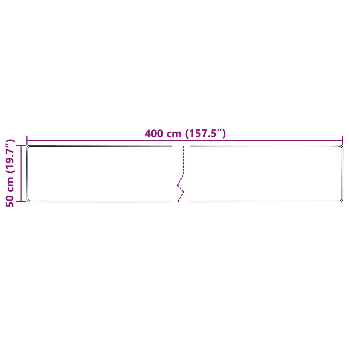 vidaXL Χαλί Runner MARSA Πολύχρωμο 50 x 400 εκ. Πολυέστερ και PVC