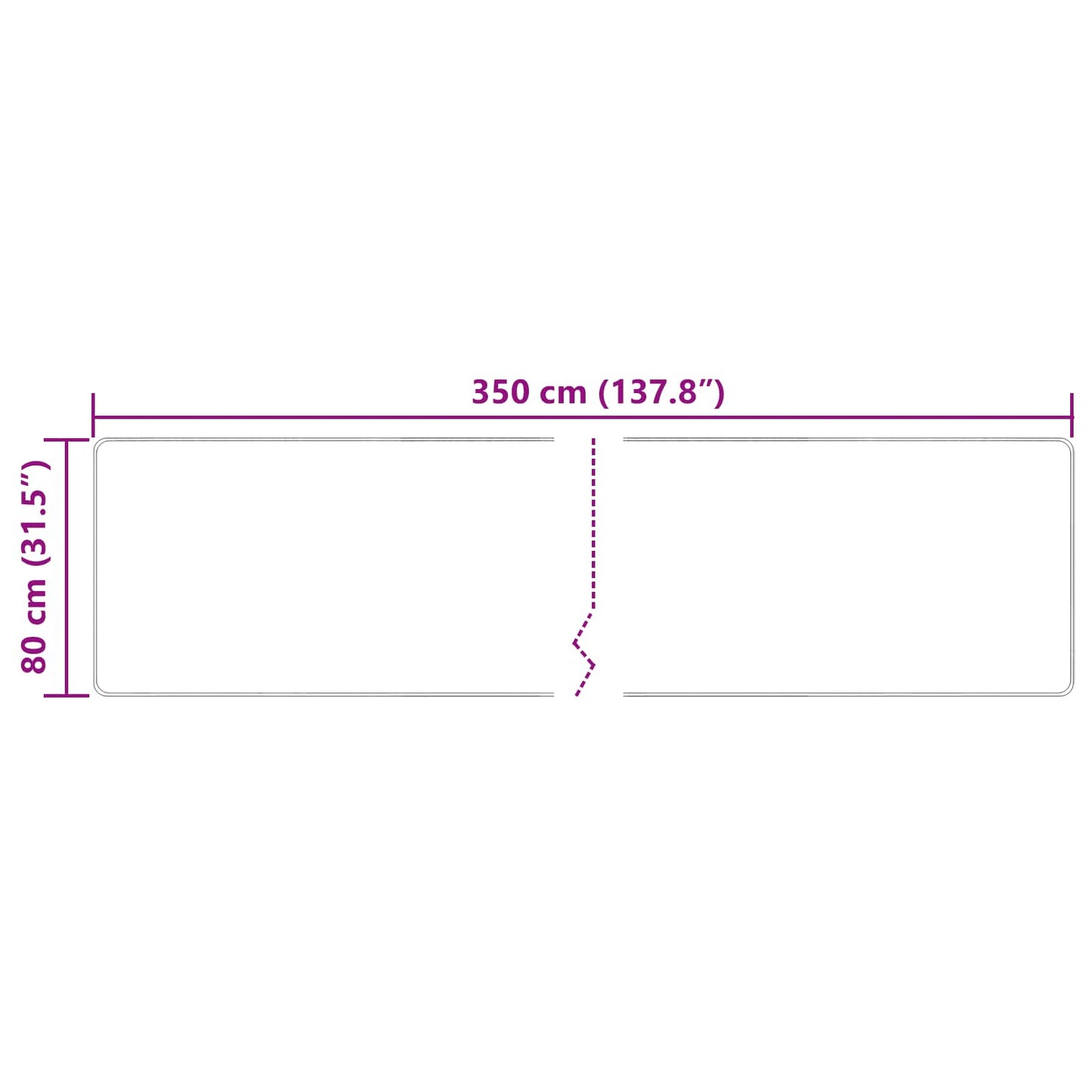 vidaXL Χαλί Runner MARSA Πολύχρωμο 80 x 350 εκ. Πολυέστερ και PVC