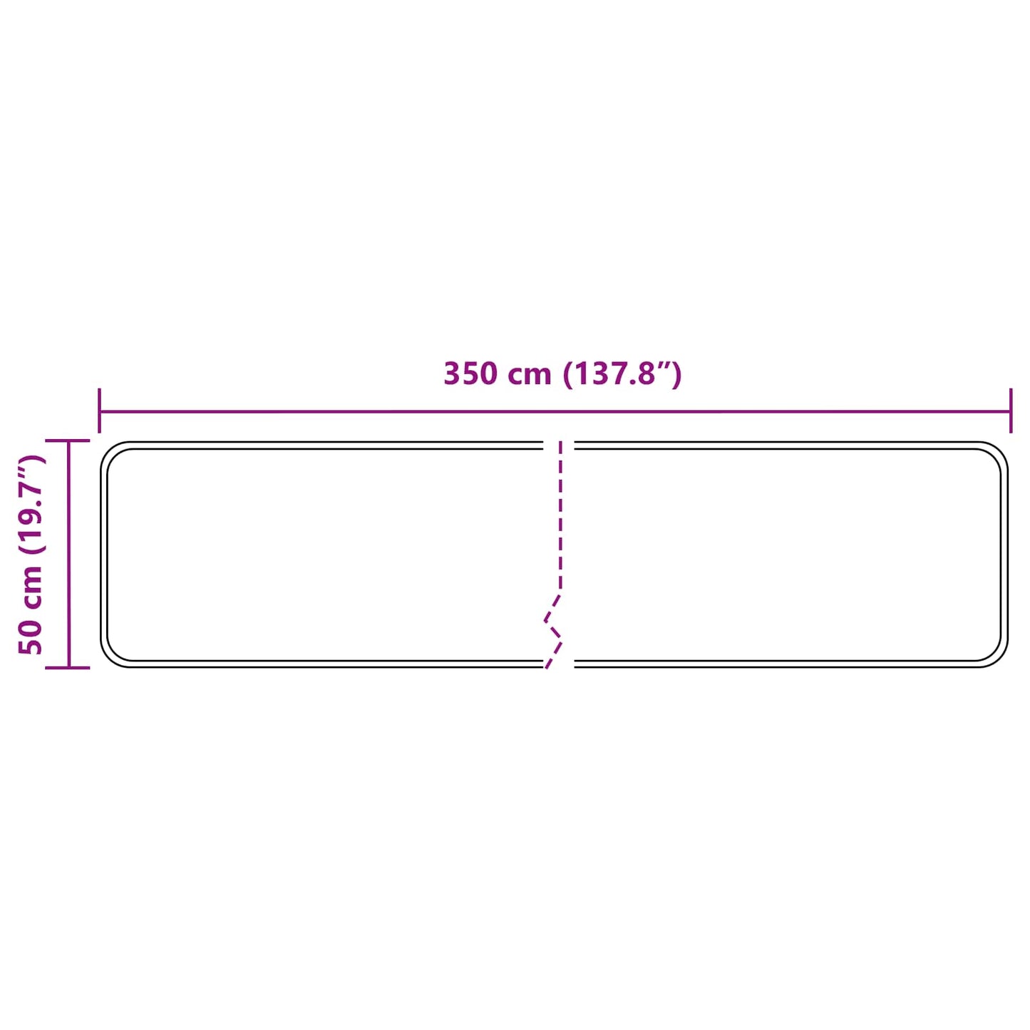 vidaXL Χαλί Runner MARSA Μαύρο 50 x 350 εκ. Πολυέστερ και PVC