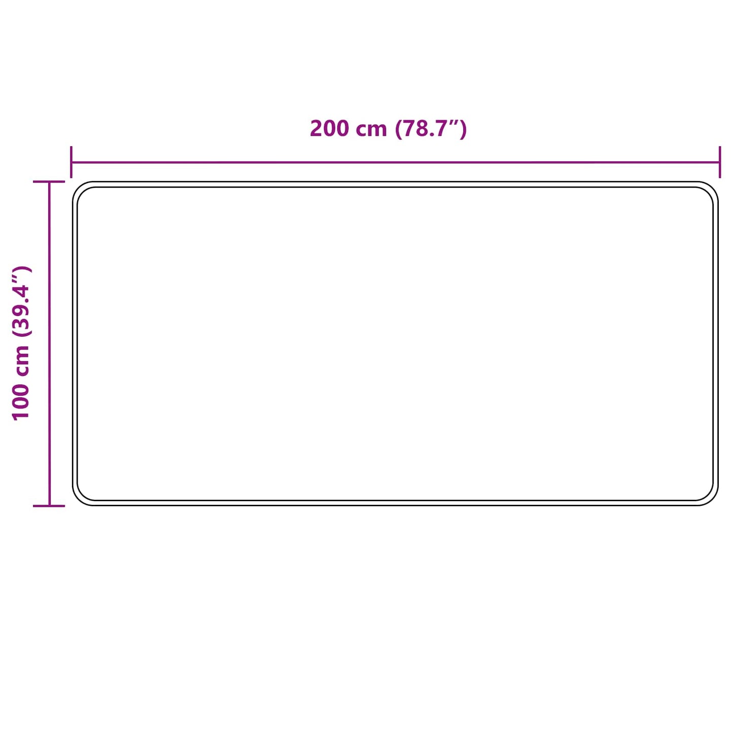 vidaXL Χαλί Runner MARSA Μαύρο 100 x 200 cm Πολυέστερ και PVC