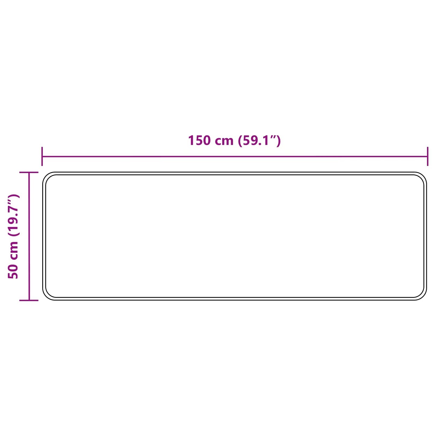 vidaXL Χαλί Runner MARSA Γκρι 50 x 150 cm Πολυέστερ και PVC