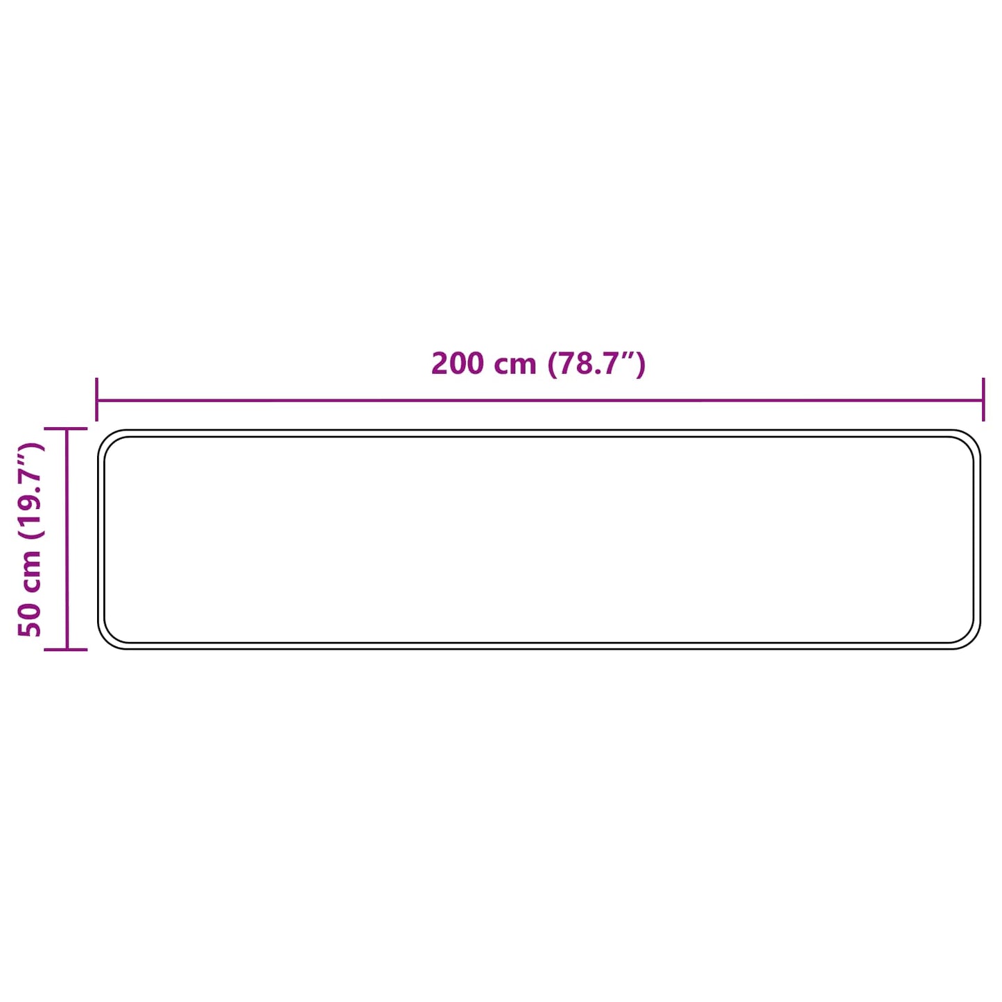 vidaXL Χαλί Runner MARSA Γκρι 50 x 200 εκ. Πολυέστερ και PVC