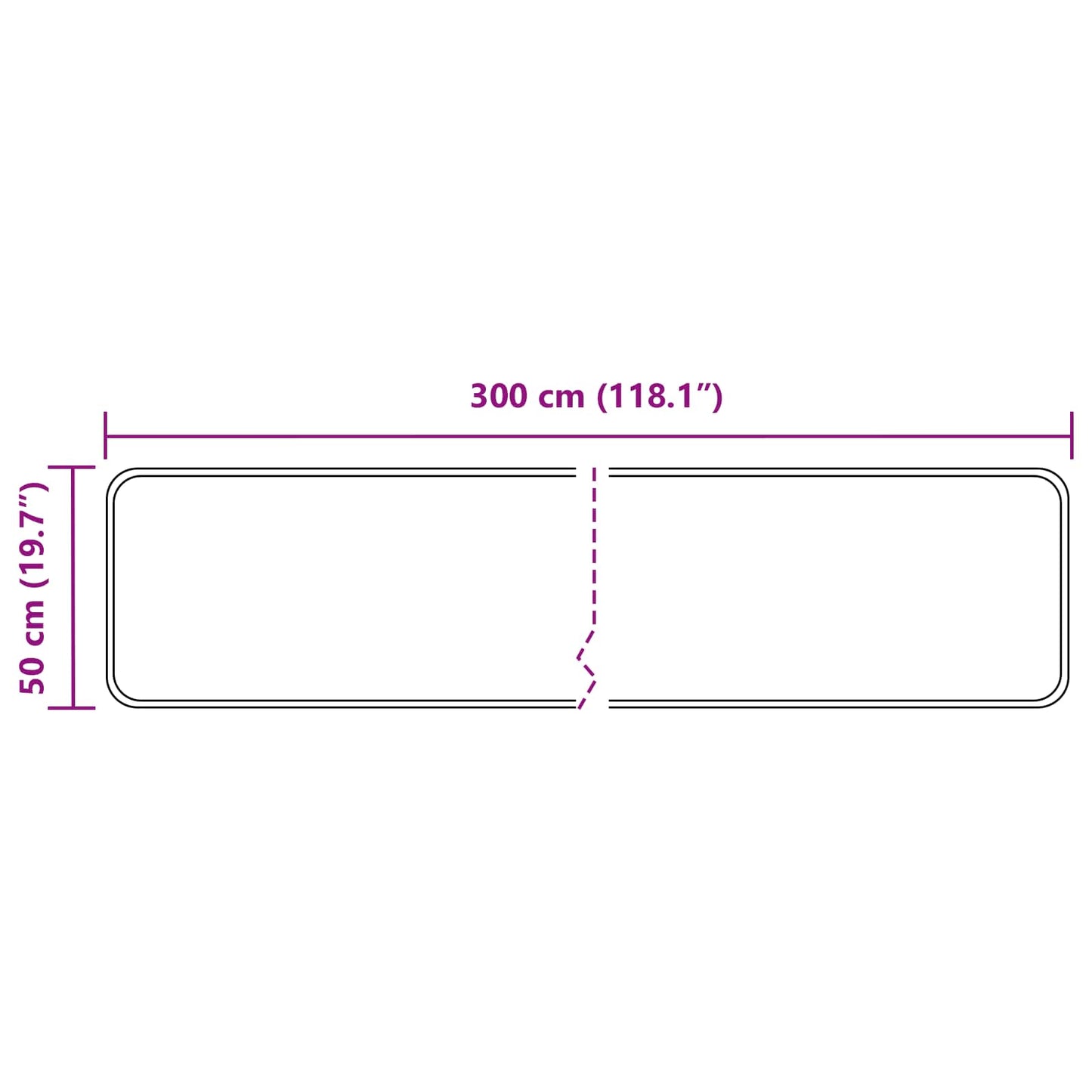 vidaXL Χαλί Runner MARSA Γκρι 50 x 300 εκ Πολυέστερ και PVC