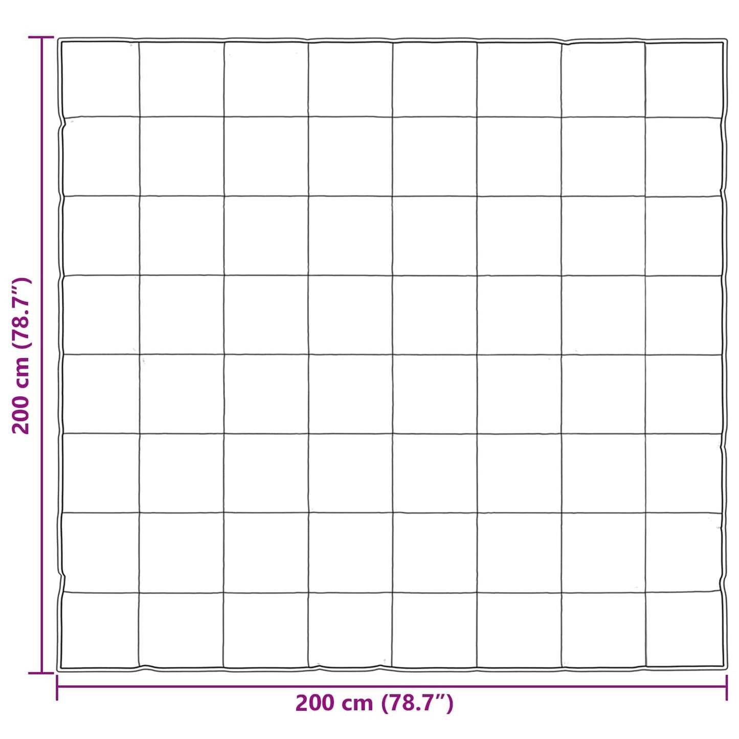 vidaXL Καλοκαιρινό Παπλωματοθήκη Μαύρο 200 x 200 cm